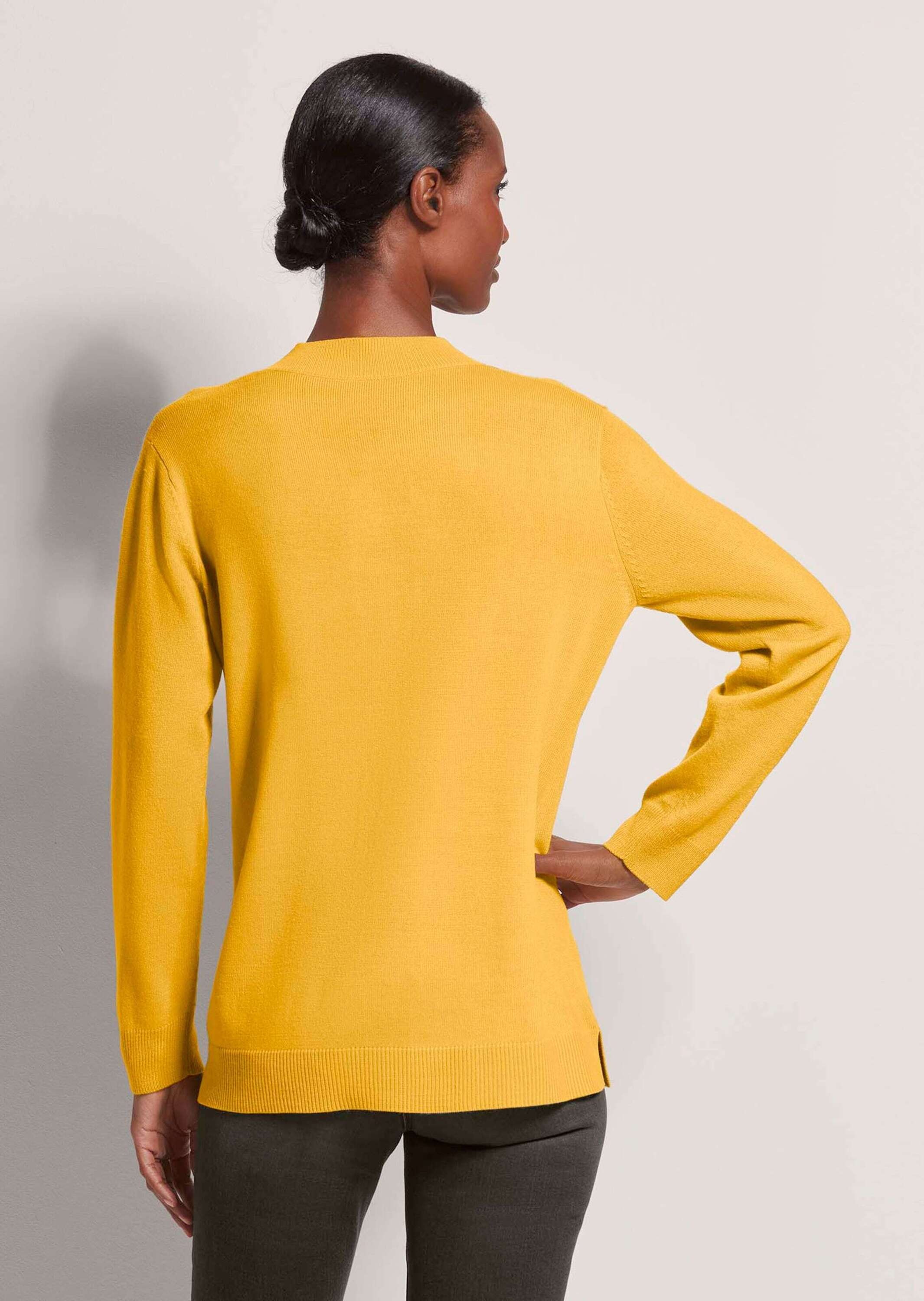 MADELEINE Longpullover »Pullover Glattstrick-Pullover mit V-Ausschnitt«