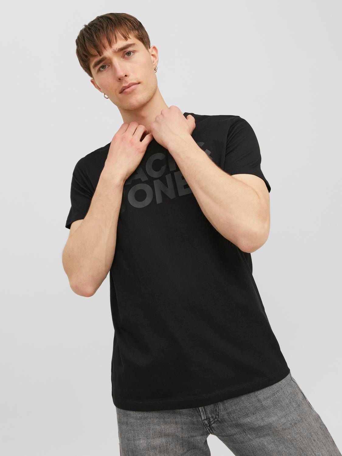 Jack & Jones Rundhalsshirt »JJECORP mit Logo-Print und klassischem Rundhals« Baumwolle, regular fit