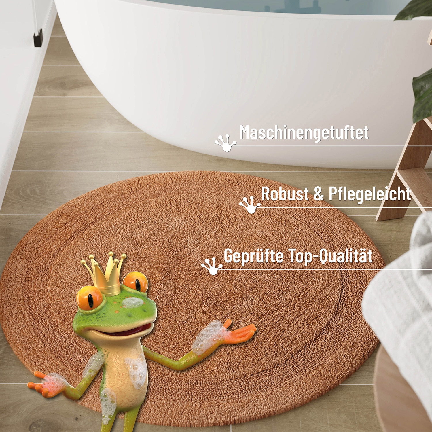Wecon home Basics Badematte »Knut« Höhe 20 mm waschbar, rutschfest, strapazierfähig, pflegeleicht, Bordüre, weich