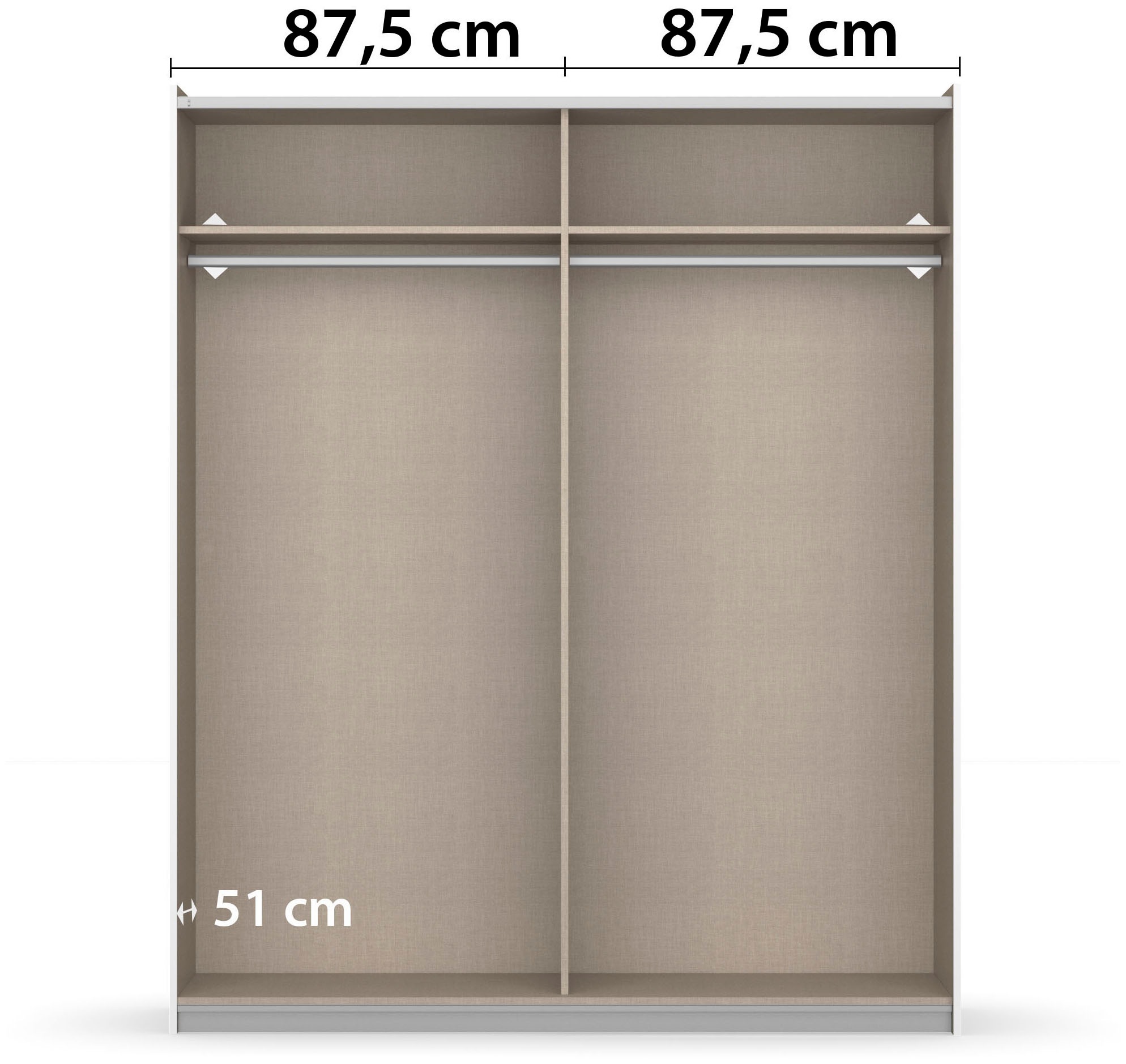 rauch Schwebetürenschrank »Kleiderschrank Drehtürenschrank Schrank Garderobe KRONACH TOPSELLER«, mit Spiegel und viel Stauraum, Metallgriffleisten, MADE IN GERMANY