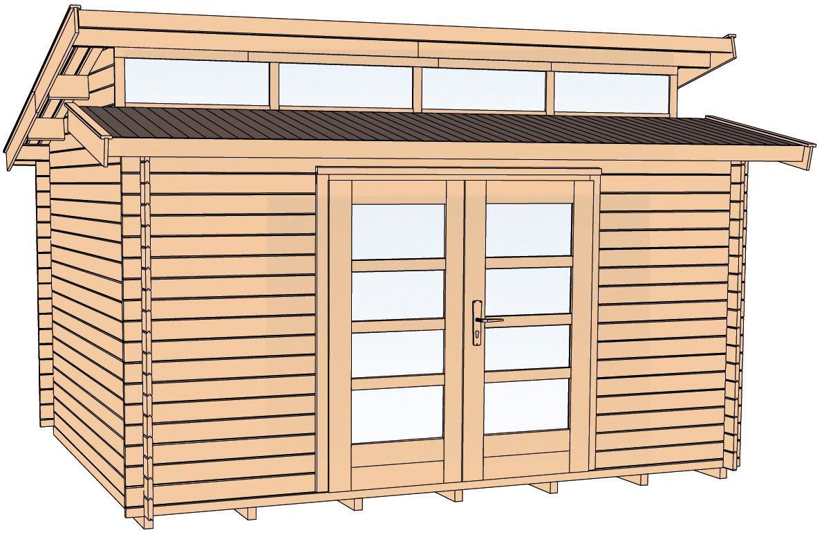 weka, Gartenhaus »158 Gr.2, 28 mm«, naturbelassen, Massivholz, Fußboden im Gartenhaus, naturbelassen