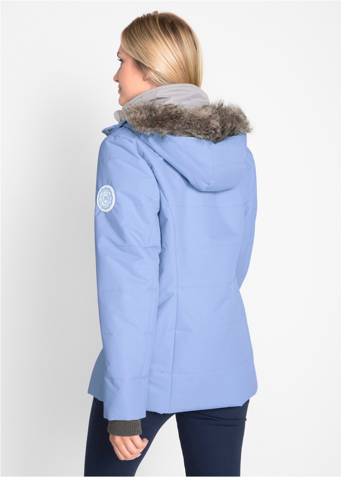 bonprix Winterjacke »Winterjacke in 2-in1 Optik« mit Kapuze mit 2-in-1 Optik, mit integriertem Fleeceeinsatz, Slim fit Passform