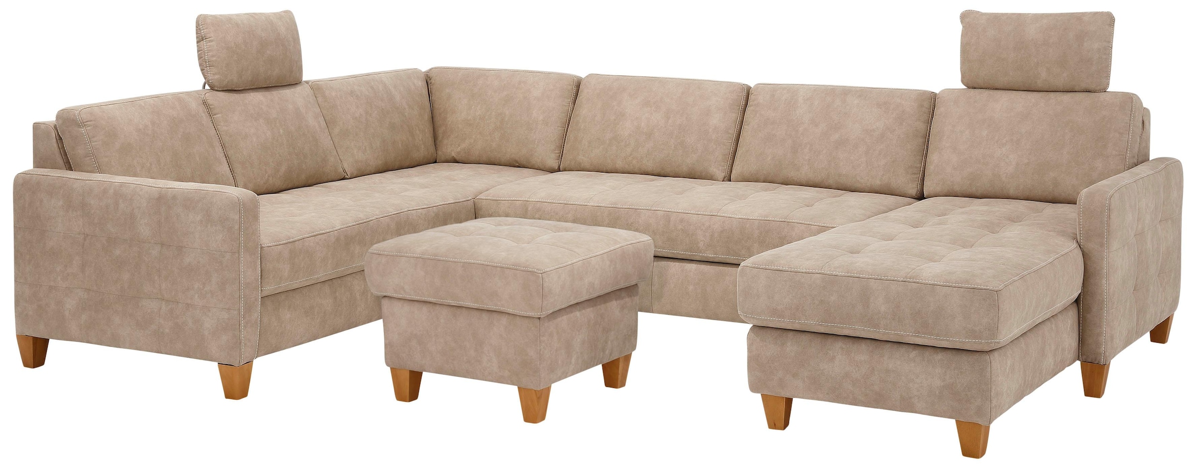 Home affaire Wohnlandschaft »Earl U-Form« wahlweise auch mit Bettfunktion oder Bettfunktion mit Bettkasten