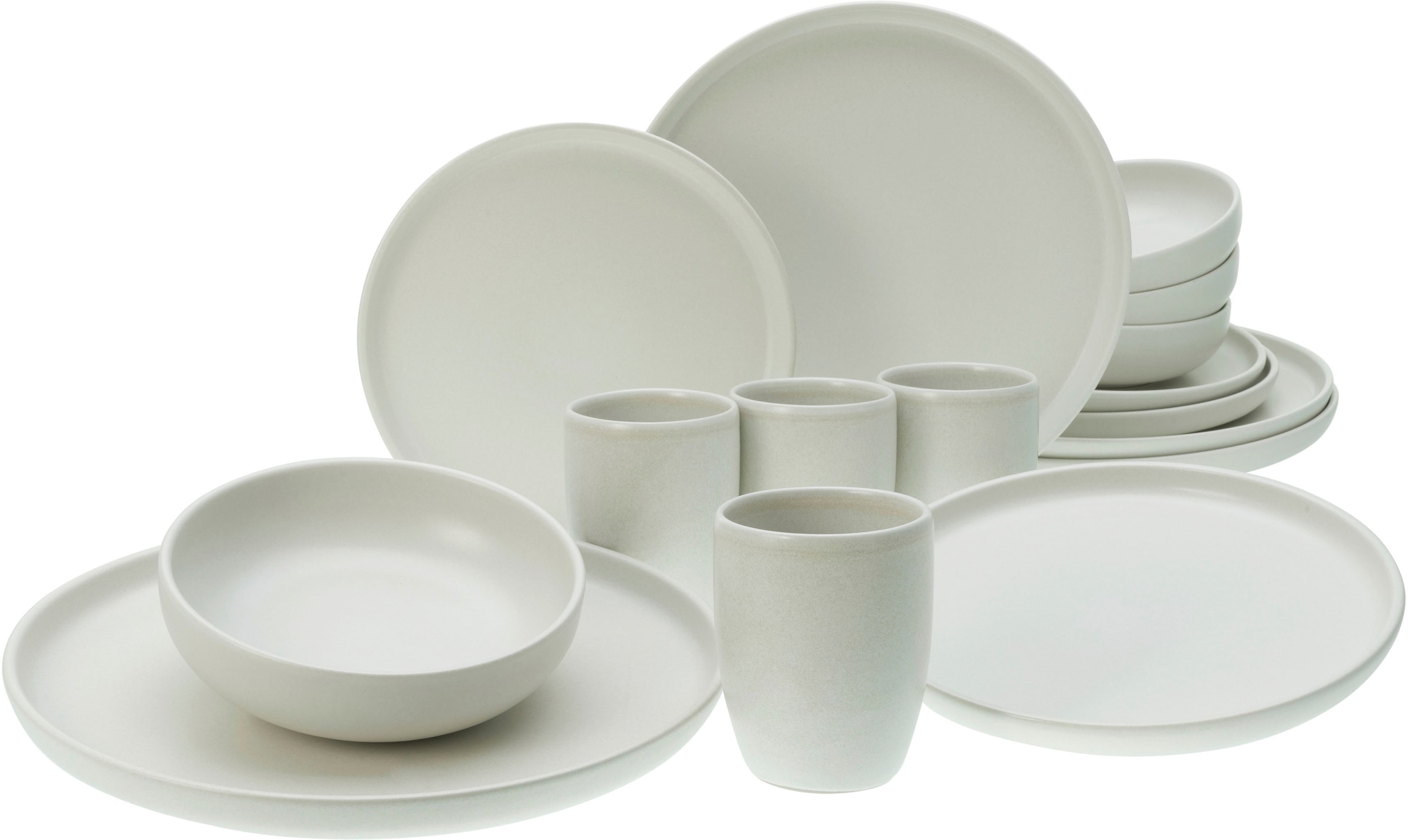 CreaTable Kombiservice "Uno" seidenmatte Oberfläche, jedes Stück ein Unikat