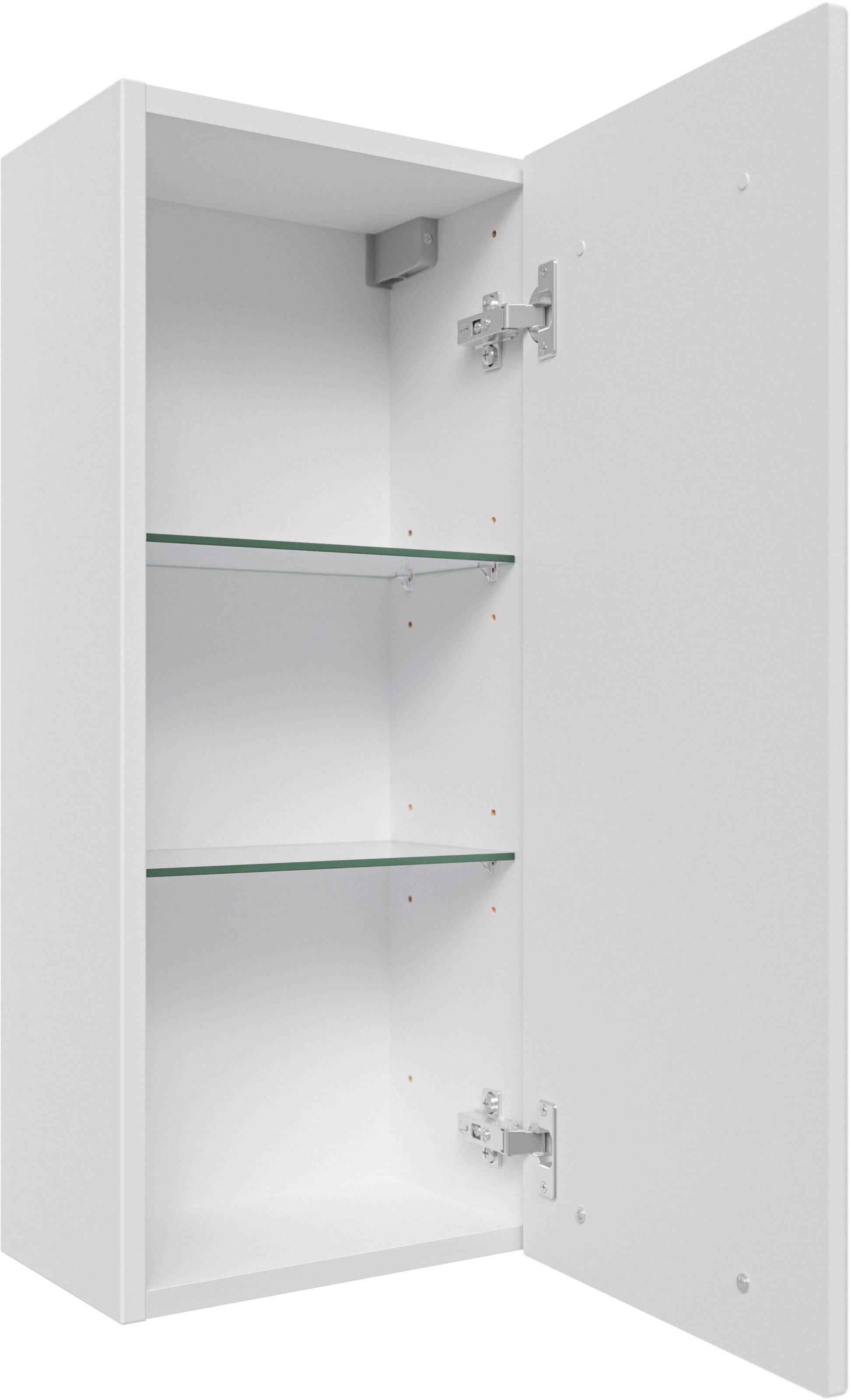 Saphir Hängeschrank »Quickset 316 Wand-Badschrank 30 cm breit, 1 Tür, 2 Einlegeböden« Badezimmer-Hängeschrank inkl. Türdämpfer, Griffe in Chrom Glanz