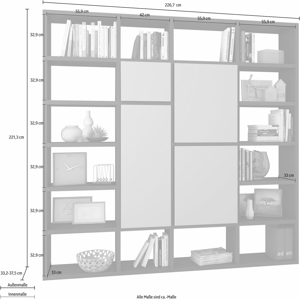 fif möbel Raumteilerregal »TOR510«, Breite 227 cm