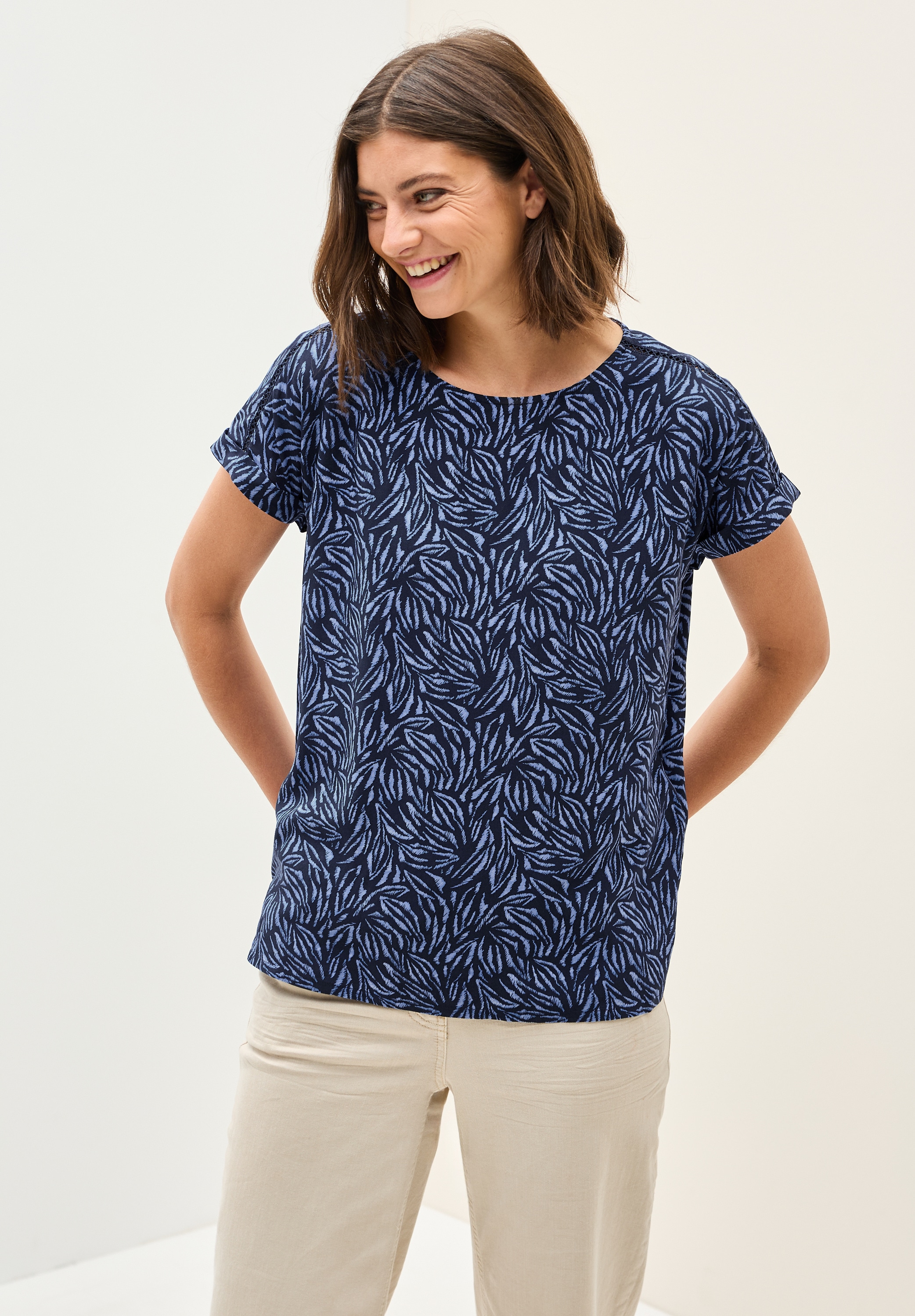 Cecil Kurzarmbluse, mit All-Over Print