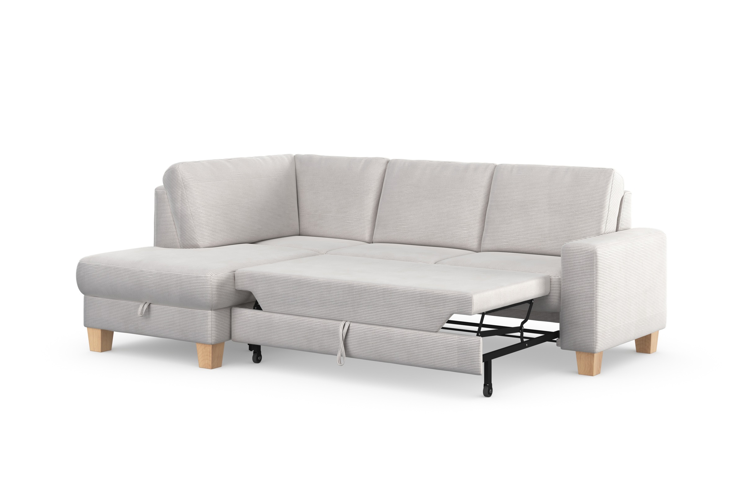 Home affaire Ecksofa »Summer L-Form«, mit Ottomane, wahlweise mit Bettfunktion und Bettkasten, Cord-Bezug