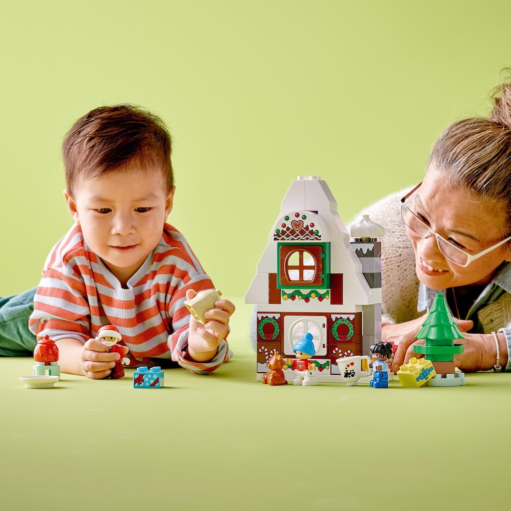 LEGO® Konstruktionsspielsteine »Lebkuchenhaus mit Weihnachtsmann (10976), LEGO® DUPLO«, (50 St.)