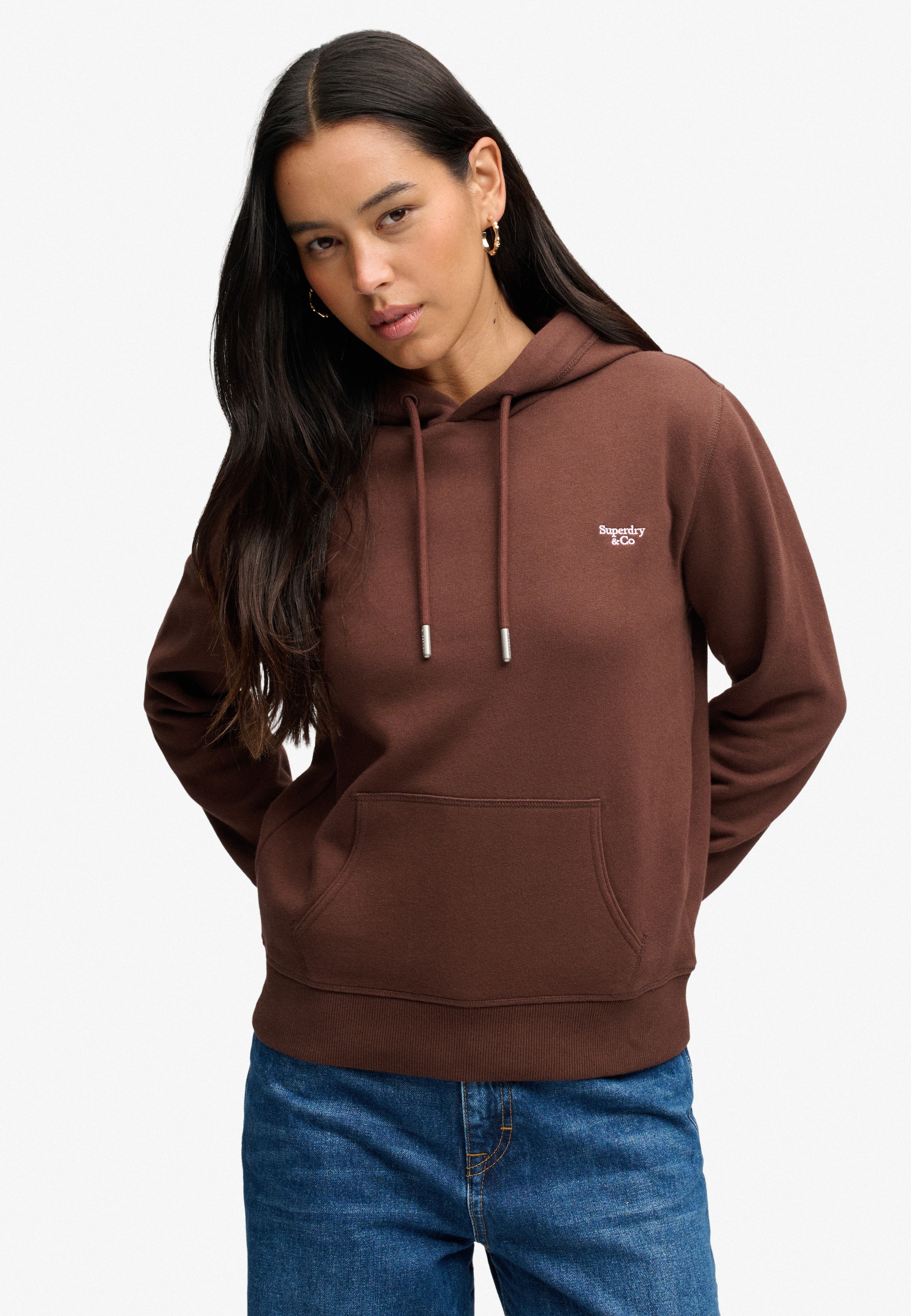 Superdry Kapuzensweatshirt »SIGNATURE EMB HOOD«, Baumwollmischung, relaxed fit
