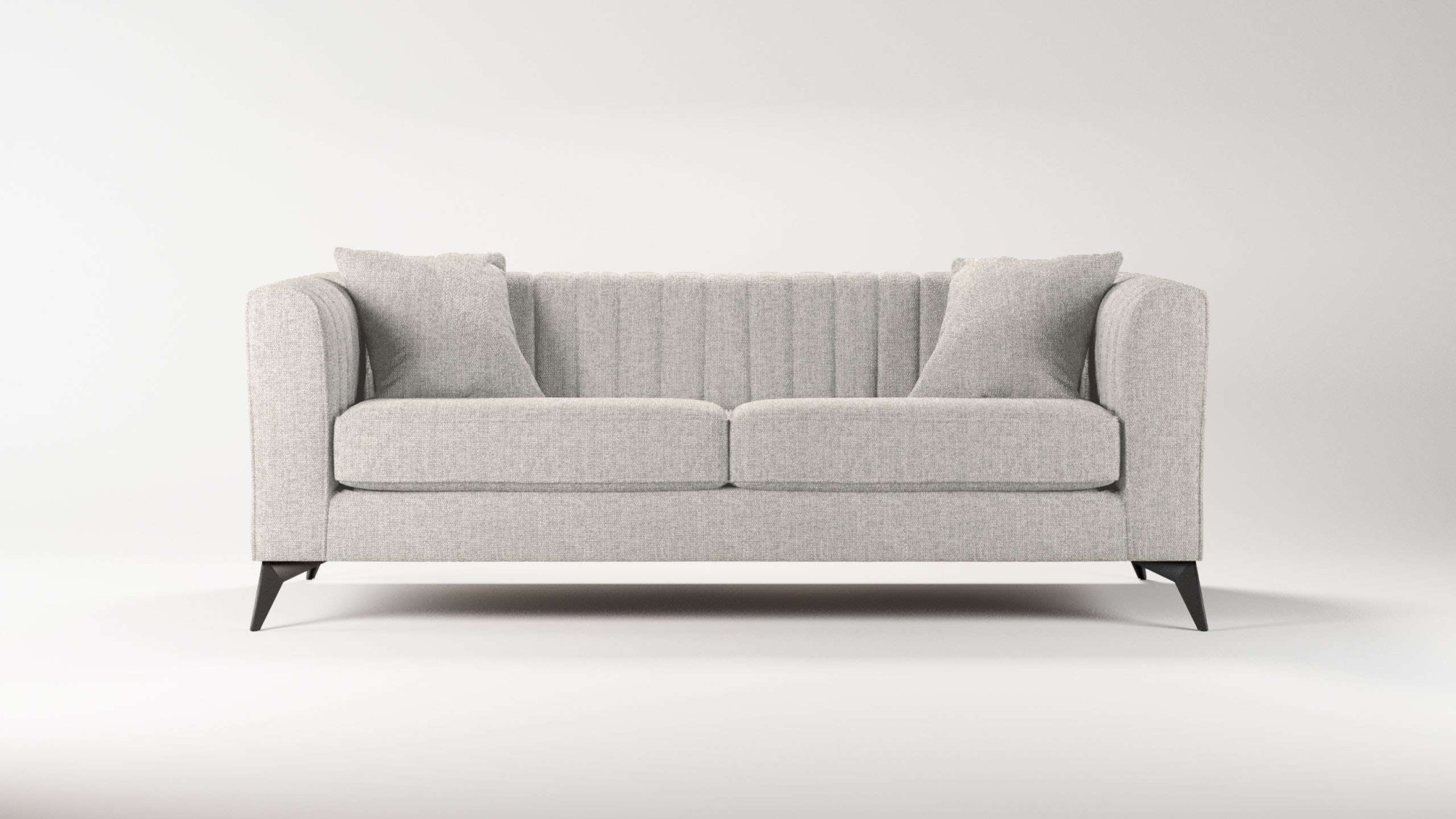 Places of Style 3-Sitzer »MATTHEW elegantes Designsofa, Maße B/T/H: 201/86/74 cm«, feine Steppung im Rückenbereich, lose Sitzkissen, incl. Zierkissen