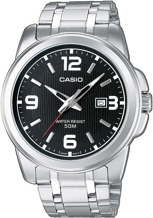 Casio Collection Quarzuhr »MTP-1314PD-1AVEF«, Armbanduhr, Herrenuhr, analog, Datum, Armband aus Edelstahl