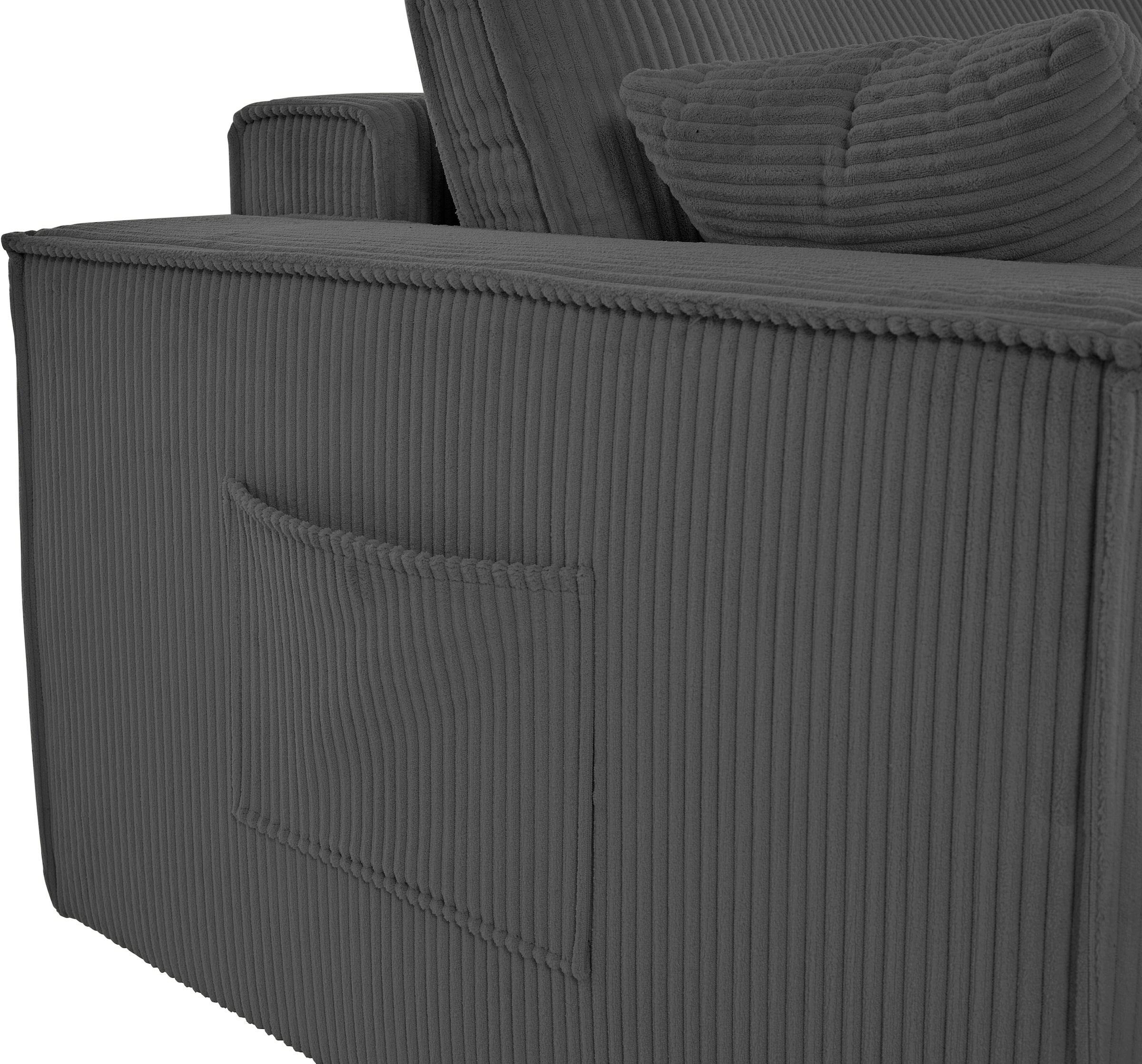 OTTO home Wohnlandschaft »CASSI L-Form, 311cm - OTTO. Verlässliche Qualität.« Schlaffunktion (133/200), Boxspring, Bettkasten, Cord, Unser Tiefpreis