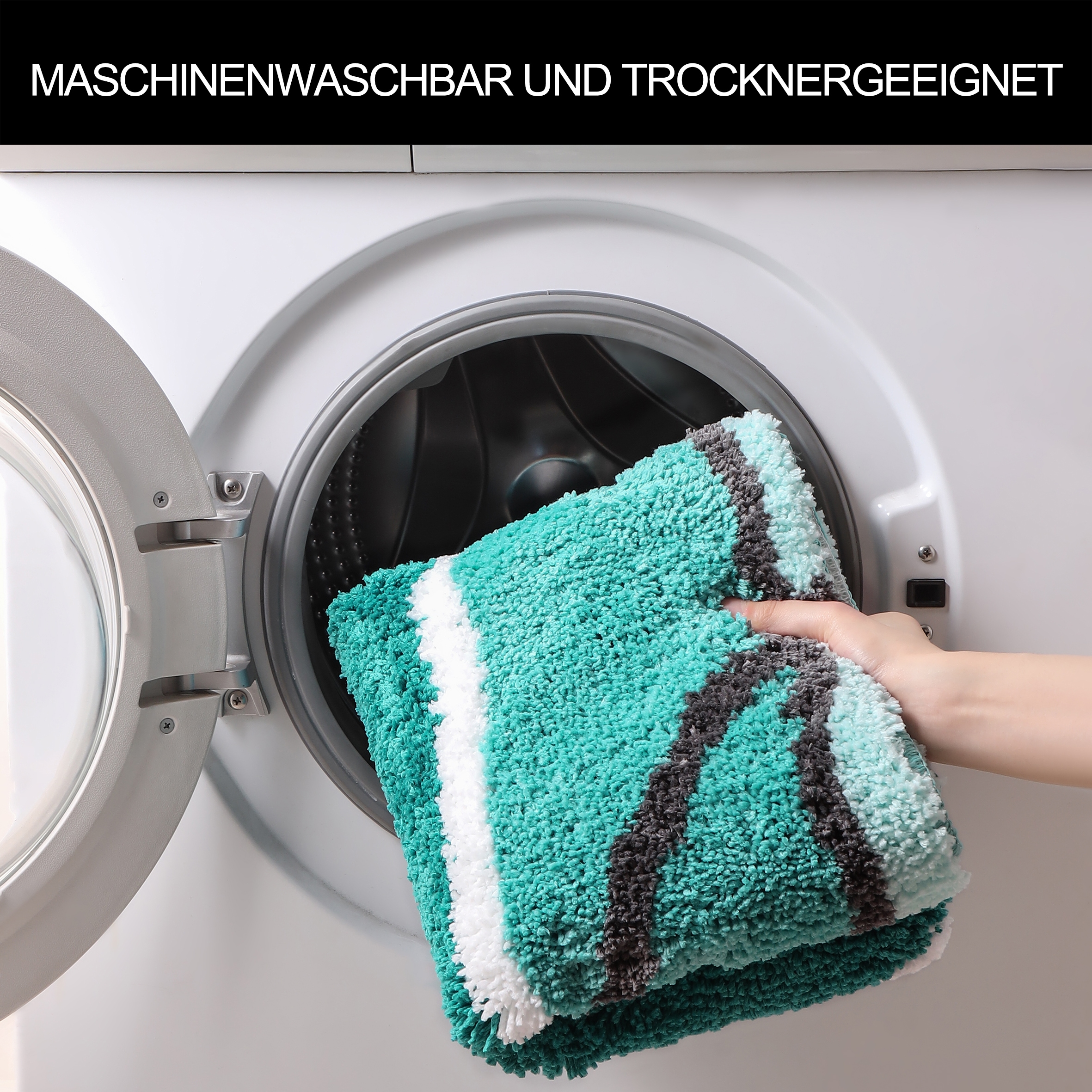 OTTO home Badematte »Juna mit Muster, Badvorleger, Badezimmer Teppich, Duschvorleger« Höhe 20 mm rutschhemmend beschichtet strapazierfähig besonders weich, Design, Badematten, Badteppich