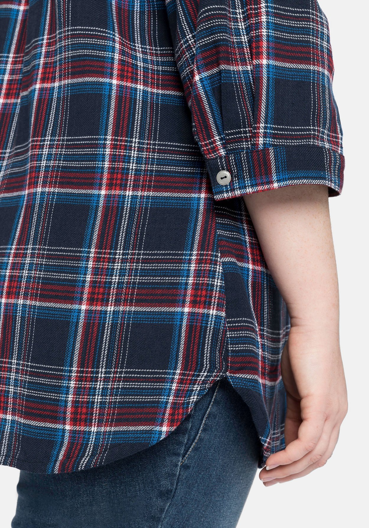 Sheego Karobluse »Bluse aus Baumwolle, mit 3/4-Ärmeln«