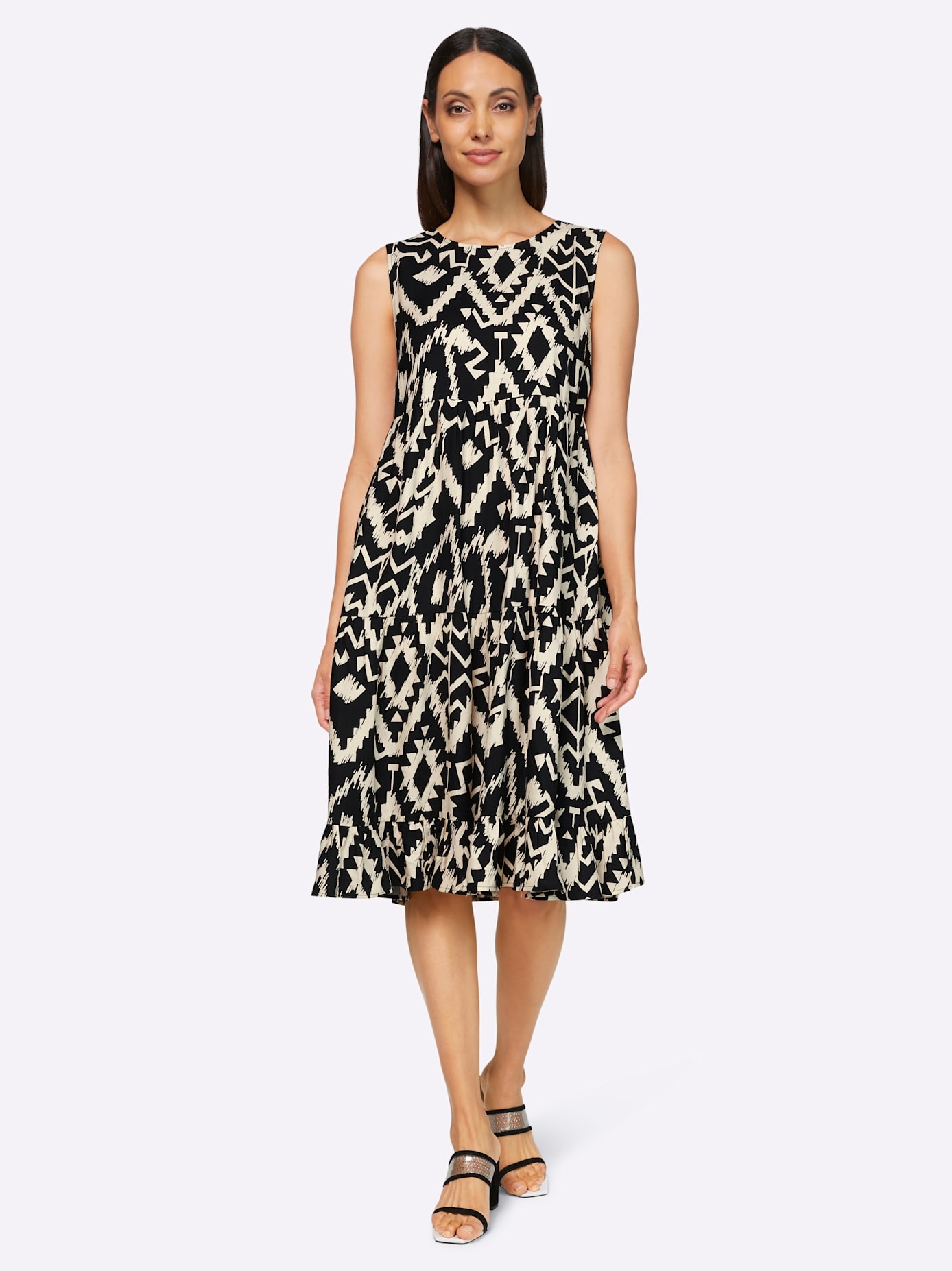 heine Druckkleid "Druck-Kleid" Nahttasche