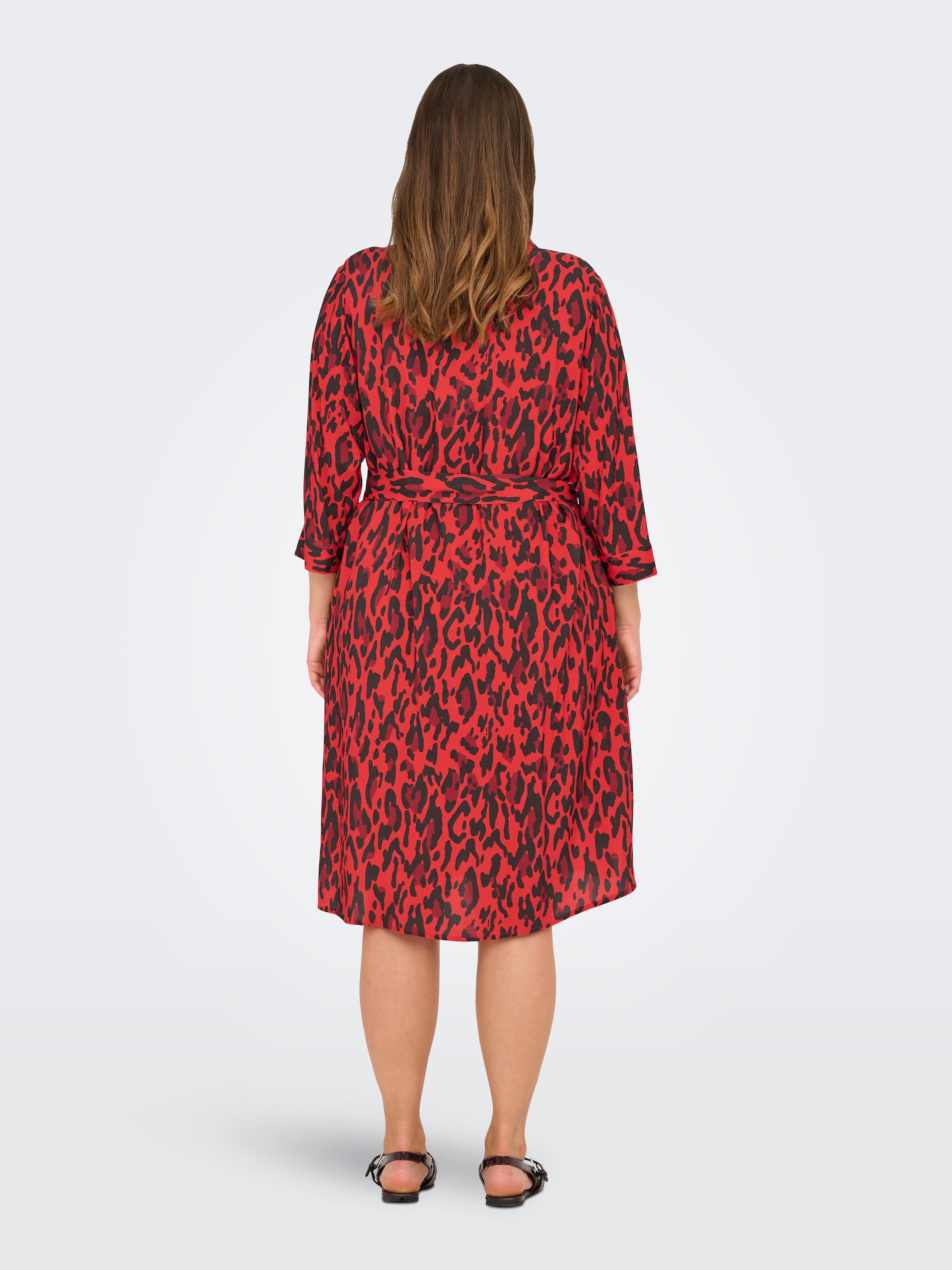 ONLY CARMAKOMA Blusenkleid »CARHARMONY LIFE 3/4 BLK DRESS AOP BS«