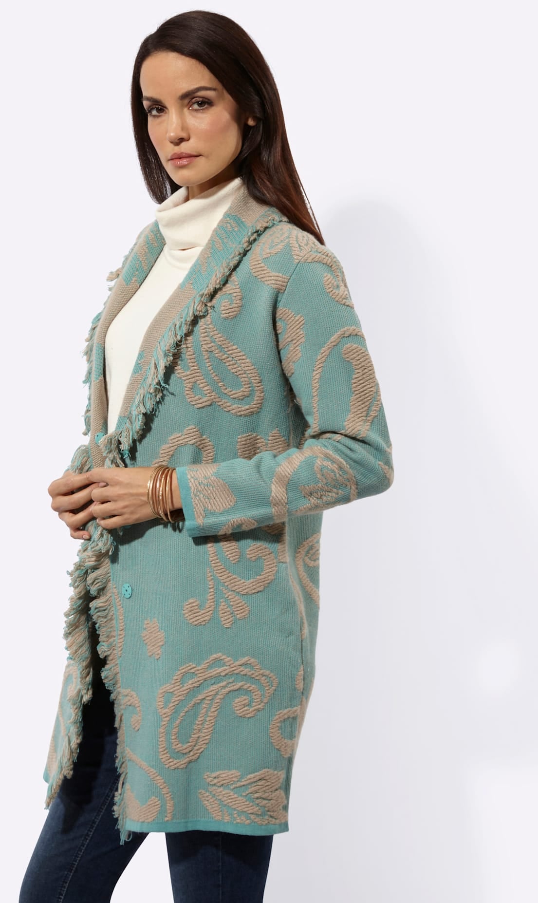 creation L Jacquardstrickjacke