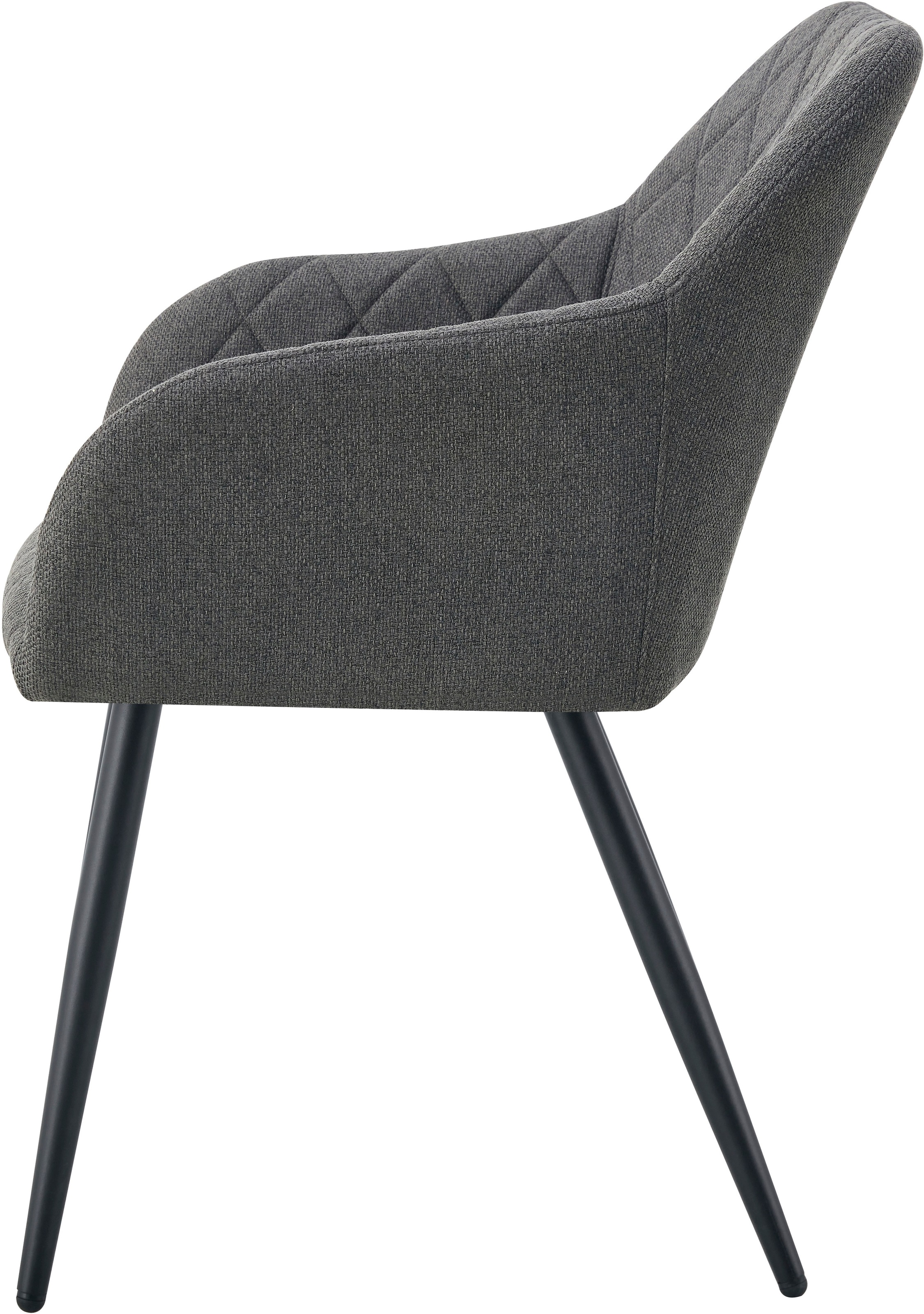 Home affaire Esszimmerstuhl »SUDBURRY, 2er Set, mit Metallgestell in matt schwarz« (Set) 2 Stk.in verschiedenen Farben, Belsatbarkeit pro Stuhl 120 kg, mit Griffloch