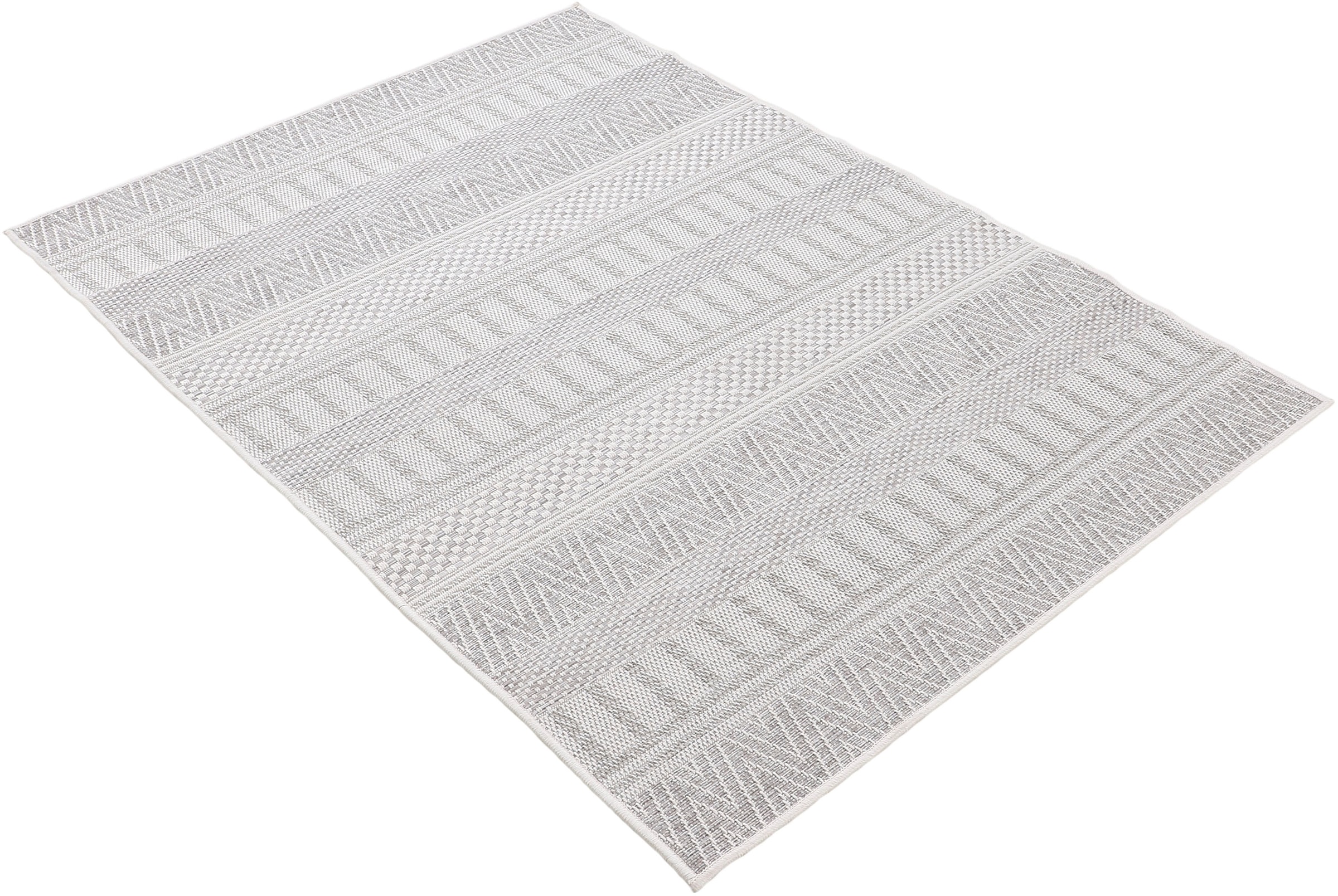 carpetfine Teppich »Boho 100«, rechteckig, 4 mm Höhe, robustes Flachgewebe, Sisal Optik, UV-beständig, Außenbereich