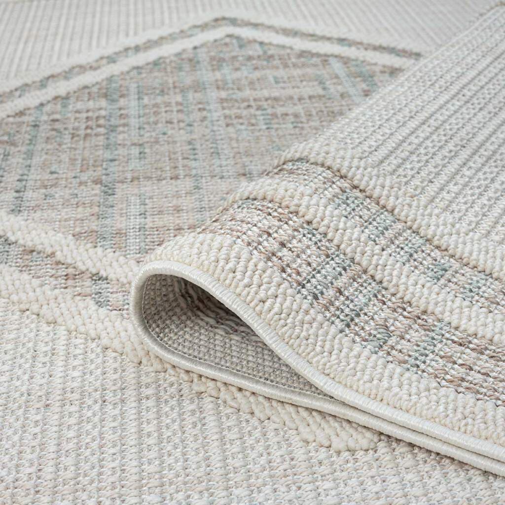 Carpet City Teppich »LINDO 8853«, rund, 11 mm Höhe, Kurzflor, Hochtief-Muster/ 3D-Effekt, Boho-Stil, Wohnzimmer