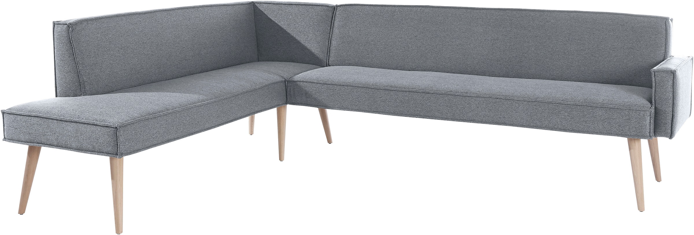 exxpo - sofa fashion Eckbank »Lungo, moderne Kedernaht, bequem und elegant, hoher Holzfuß«, hochwertige Detailverarbeitung, frei im Raum stellbar