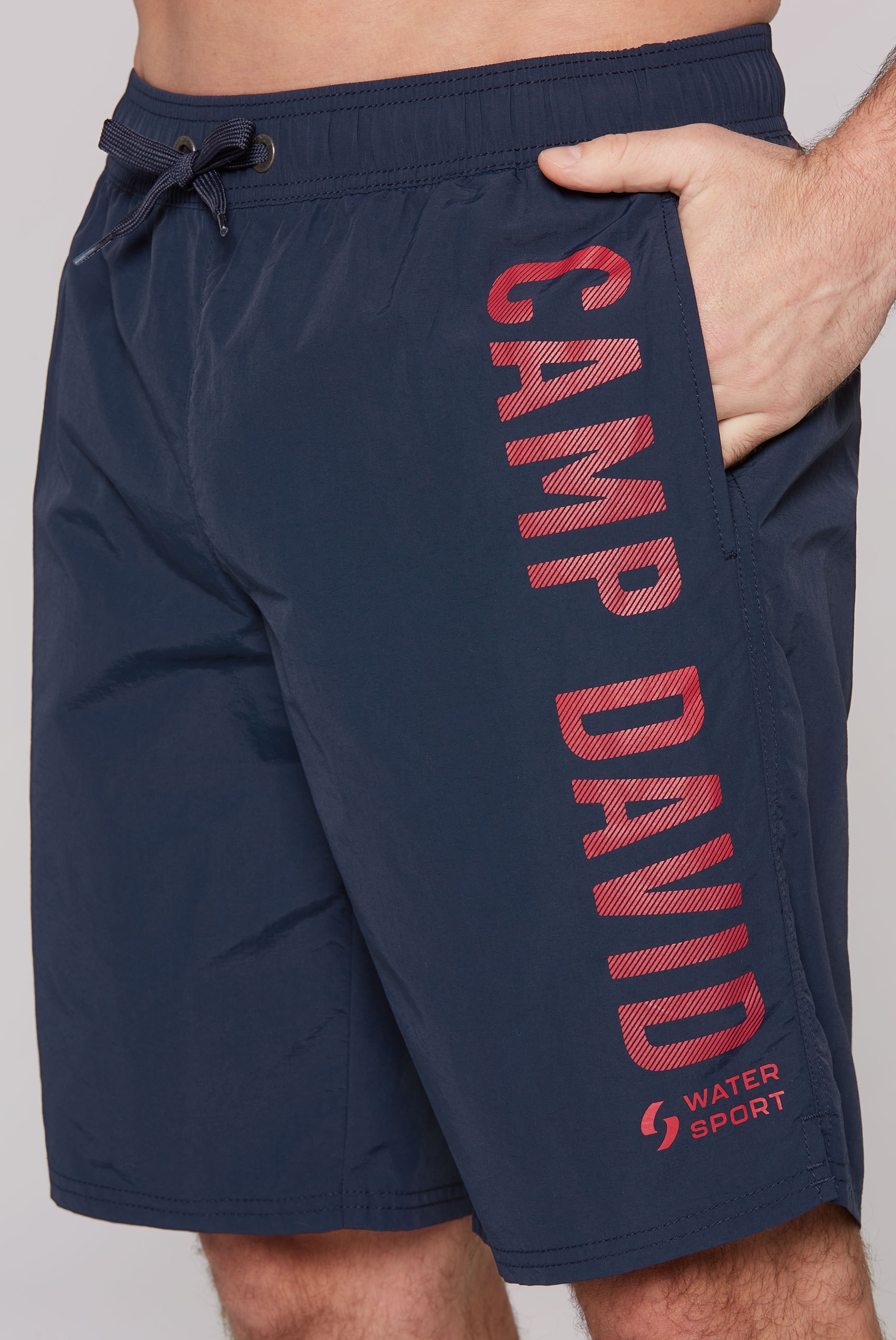 CAMP DAVID Badeshorts mit Logo Schriftzug
