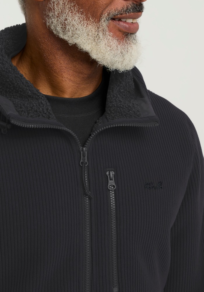 Jack Wolfskin Fleecejacke »LAKE RIDGE HOODED JKT M« mit Kapuze windabweisend, mit hochschließendem Kragen