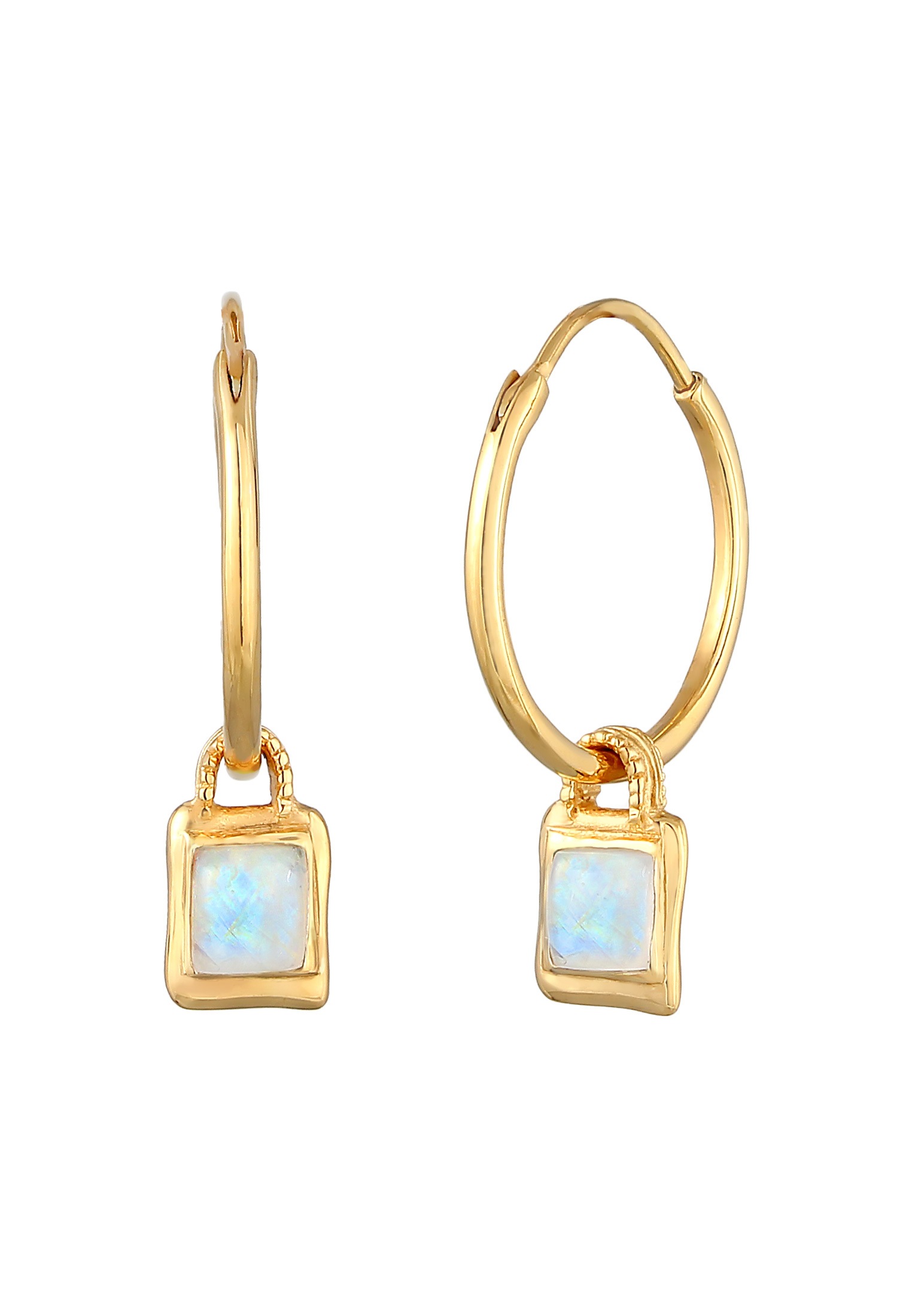 Elli Premium Paar Creolen »Ohrringe Creolen Vintage Amazonit Edelstein 925 Silber«
