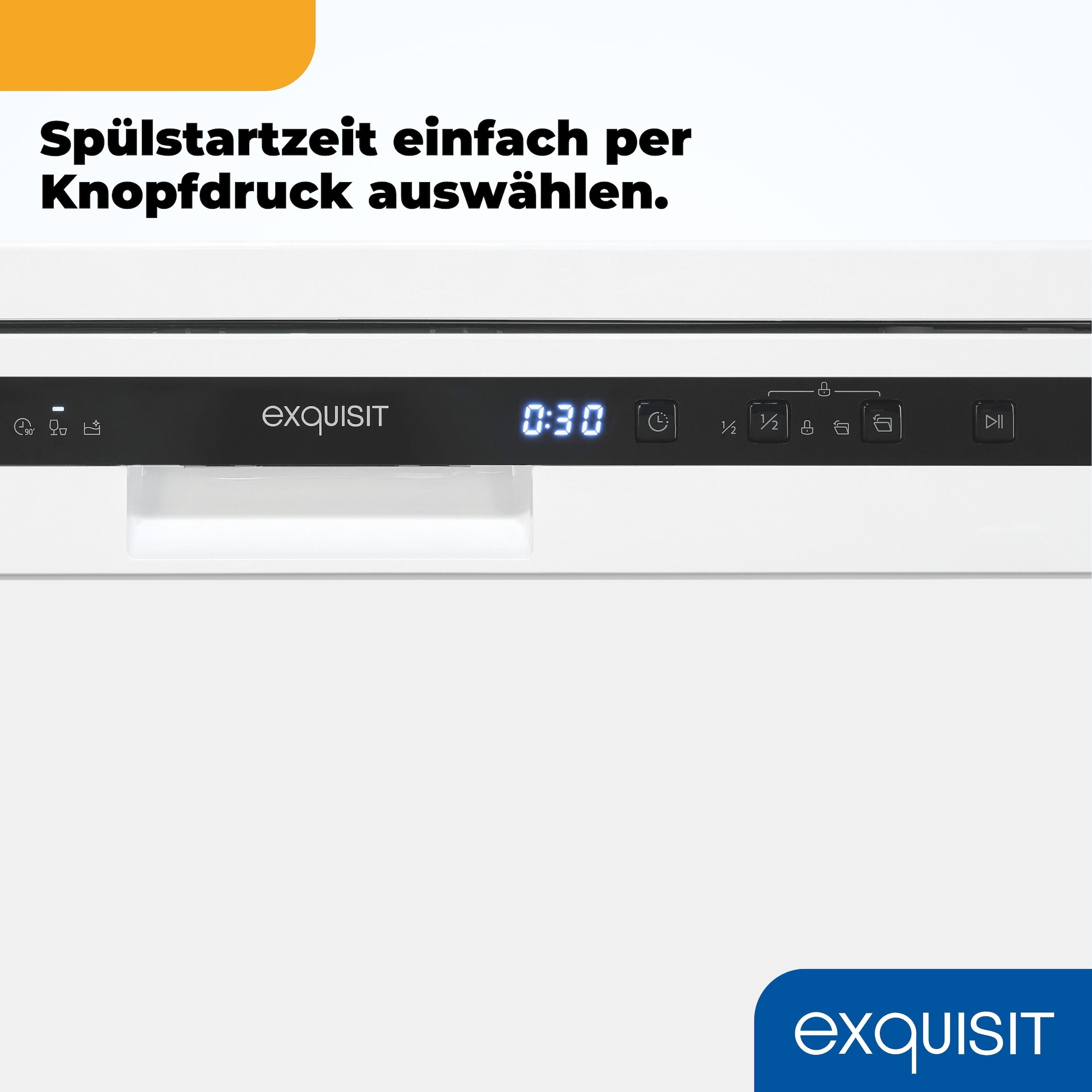 exquisit Standgeschirrspüler 6314 »GSP6314-030C weiss« 10,2 l 14 tlg. Maßgedecke Effizient, leise, 14 Maßgedecke – smartes Spülen mit LED-Komfort