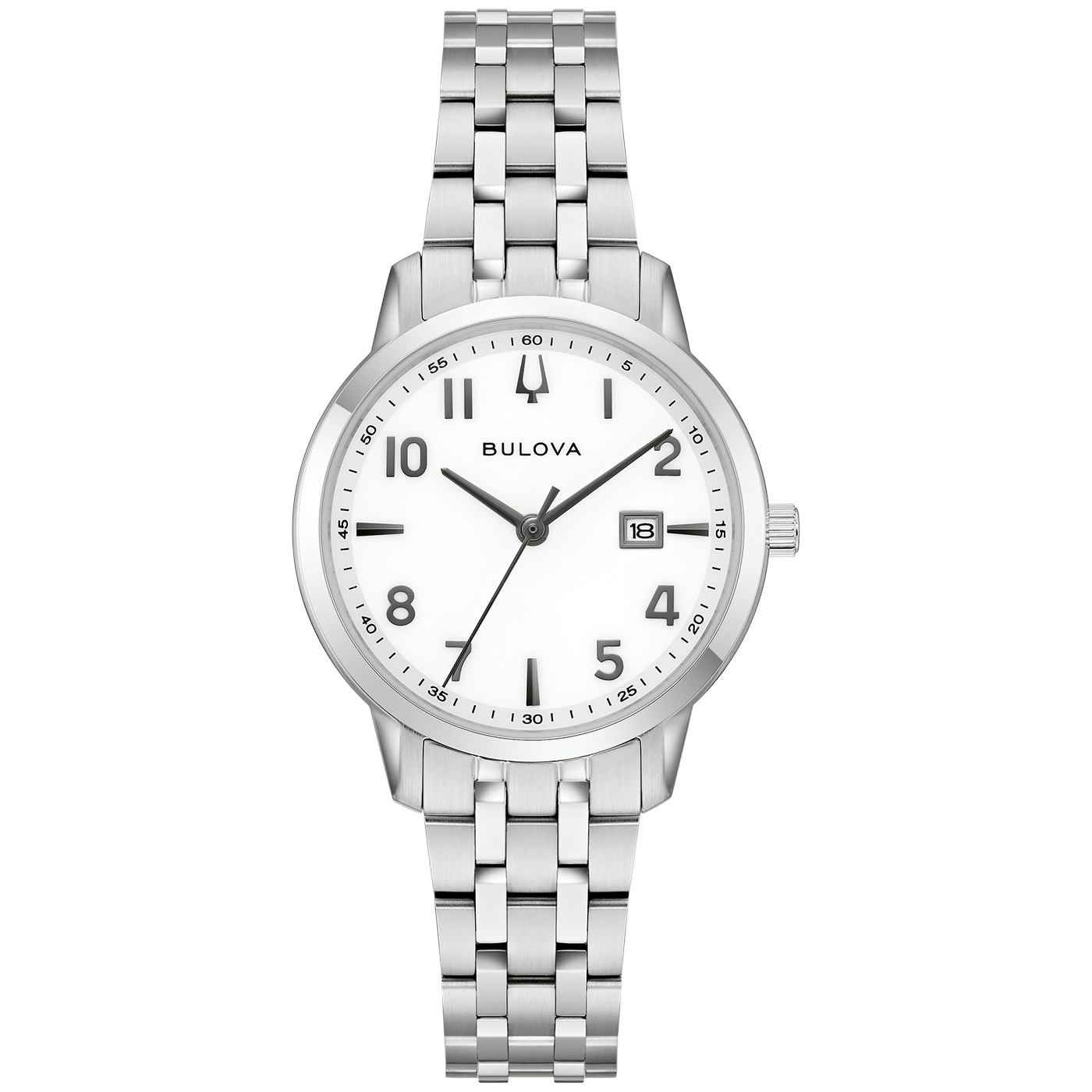 Bulova Quarzuhr »Sutton« Armbanduhr, Damenuhr, Edelstahlarmband, analog, Datum