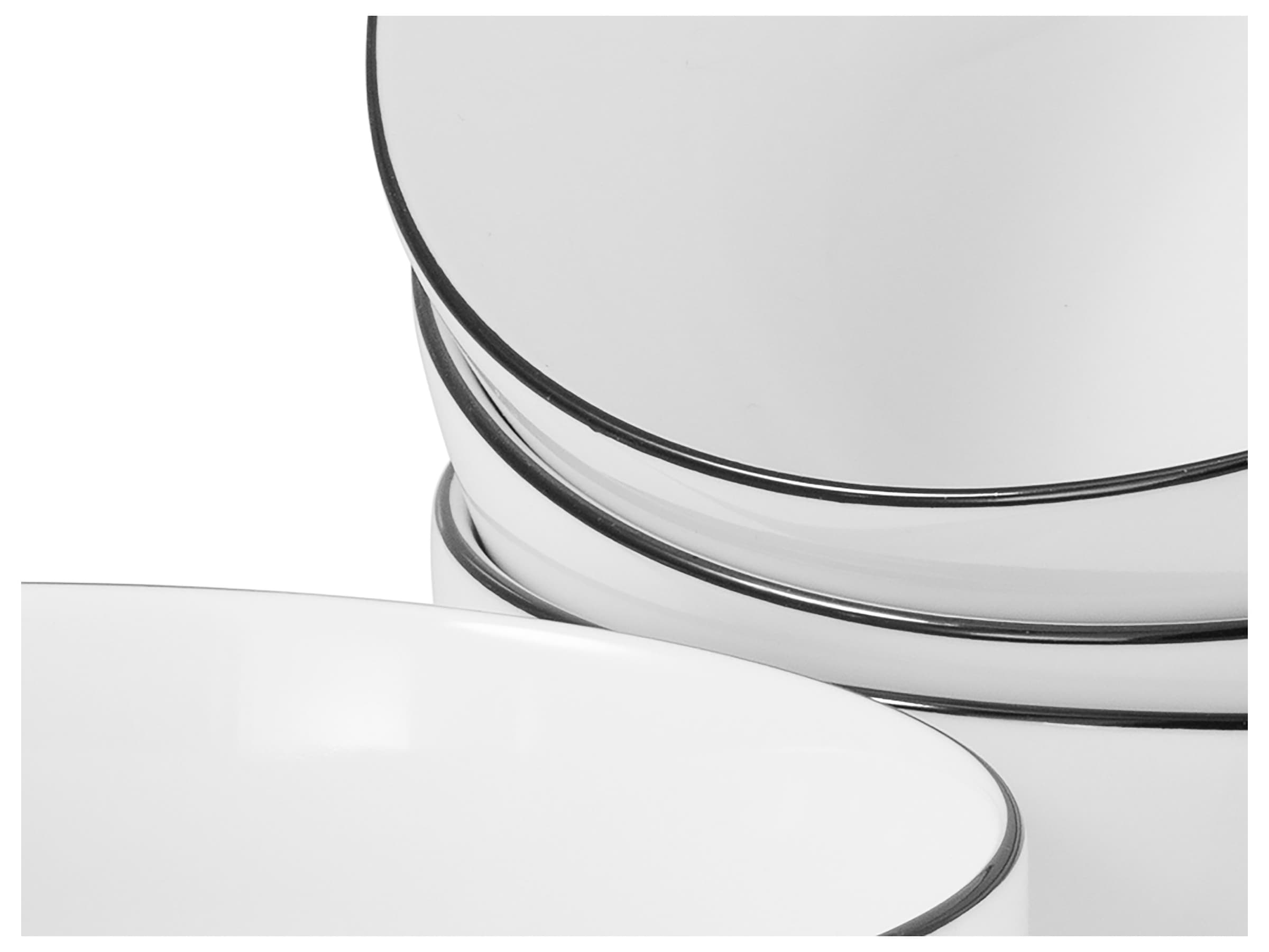 CreaTable Schale »Allround Black Line, Poke Bowl 21 cm 4-tlg« 4 Stk. aus Porzellan Daily Use, Zeitlos