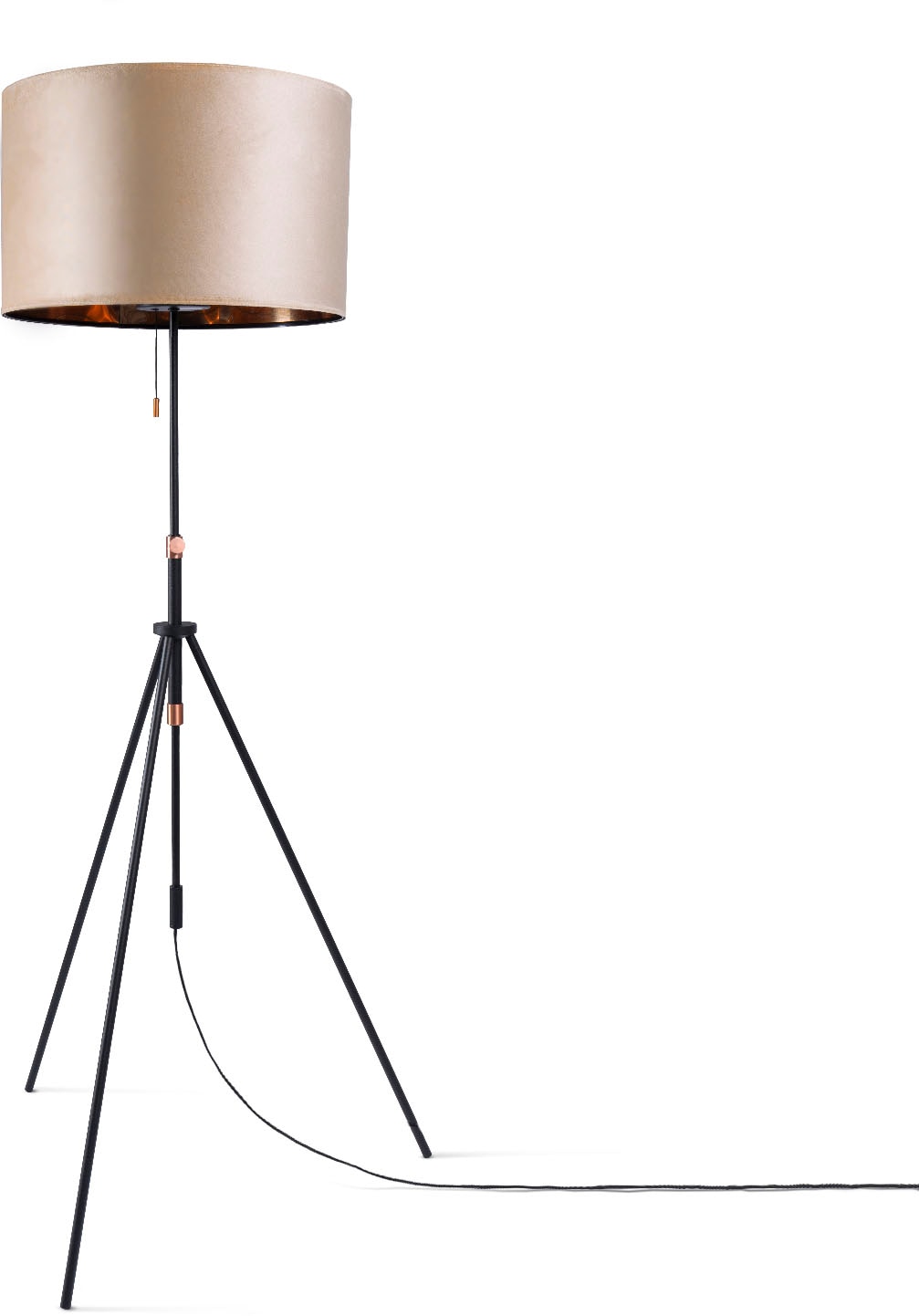 Paco Home Stehlampe »Naomi uni Wohnzimmer kaufen Jahren 3 online Velour Höhenverstellbar | mit 176,5 121,5 Color«, Garantie XXL Zugschalter cm bis