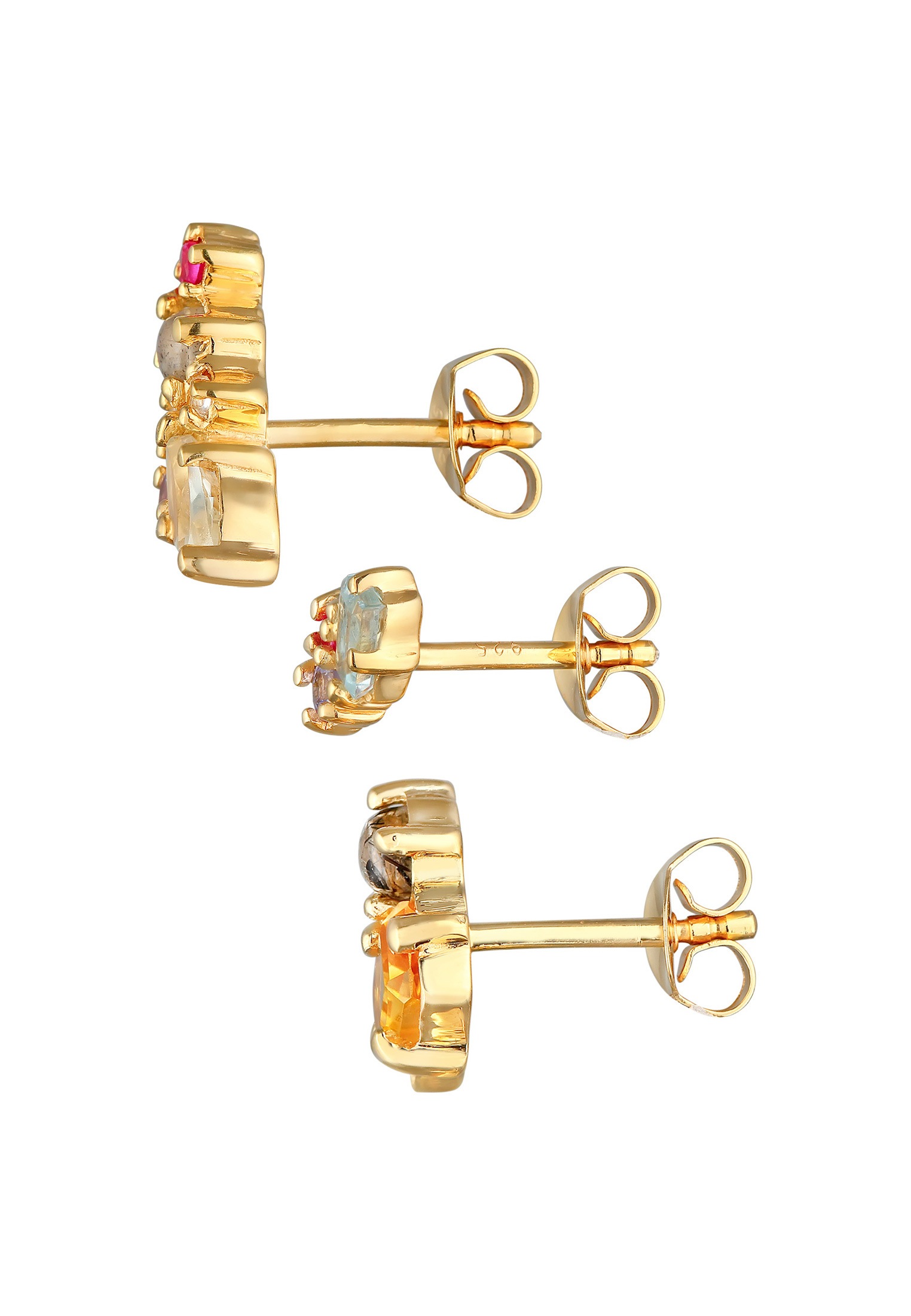 Elli Premium Paar Ohrstecker »Ohrringe Set Labradorite Topas Edelstein Mix 925 Silber«