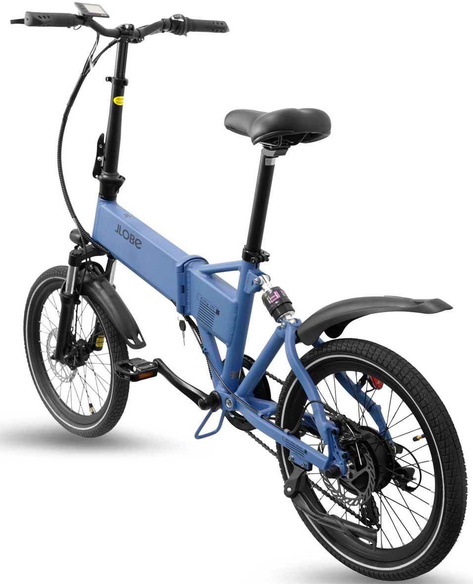 LLobe E-Bike »City III blau 36V / 10,4Ah«, 3 Gang, Shimano, 7-Gang Shimano Kettenschaltung, Frontmotor 250 W, Pedelec, Elektrofahrrad für Damen u. Herren