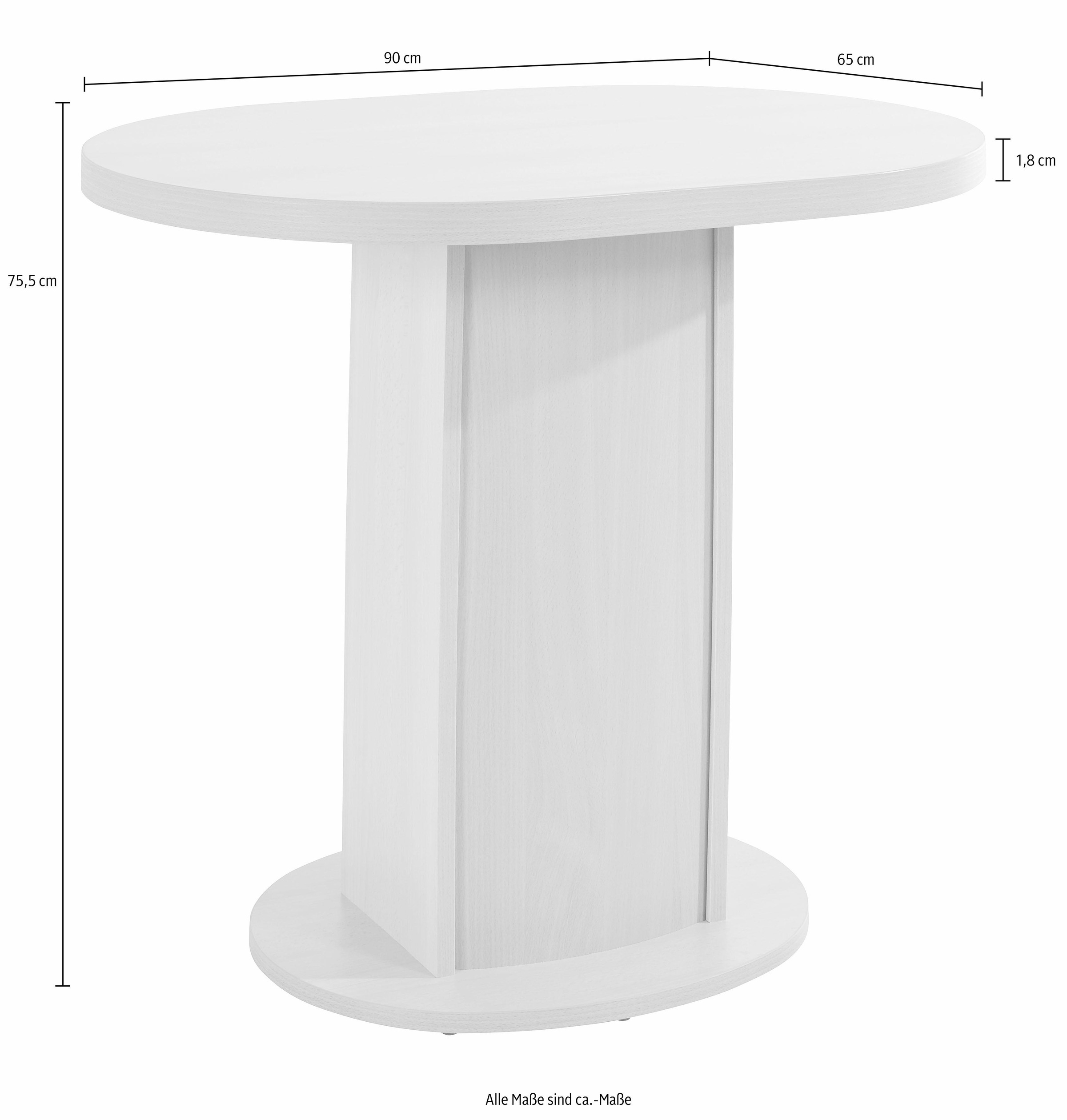 INOSIGN Säulen-Esstisch »Apollon 2«, Breite 90 cm, oval