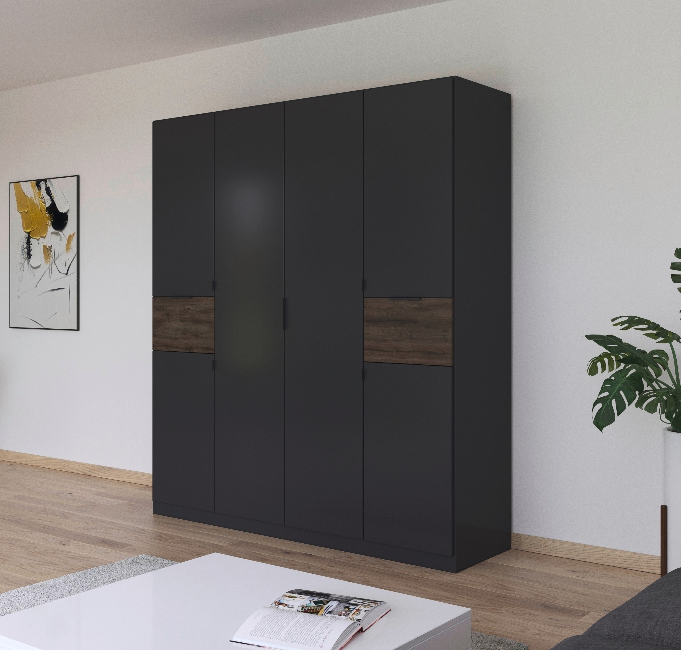 rauch Drehtürenschrank »Kleiderschrank Schrank Garderobe Wäscheschrank TICAO« Schubladen in der Höhe variabel positionierbar,  mit 2 geräumigen Schubladen, viel Stauraum MADE IN GERMANY