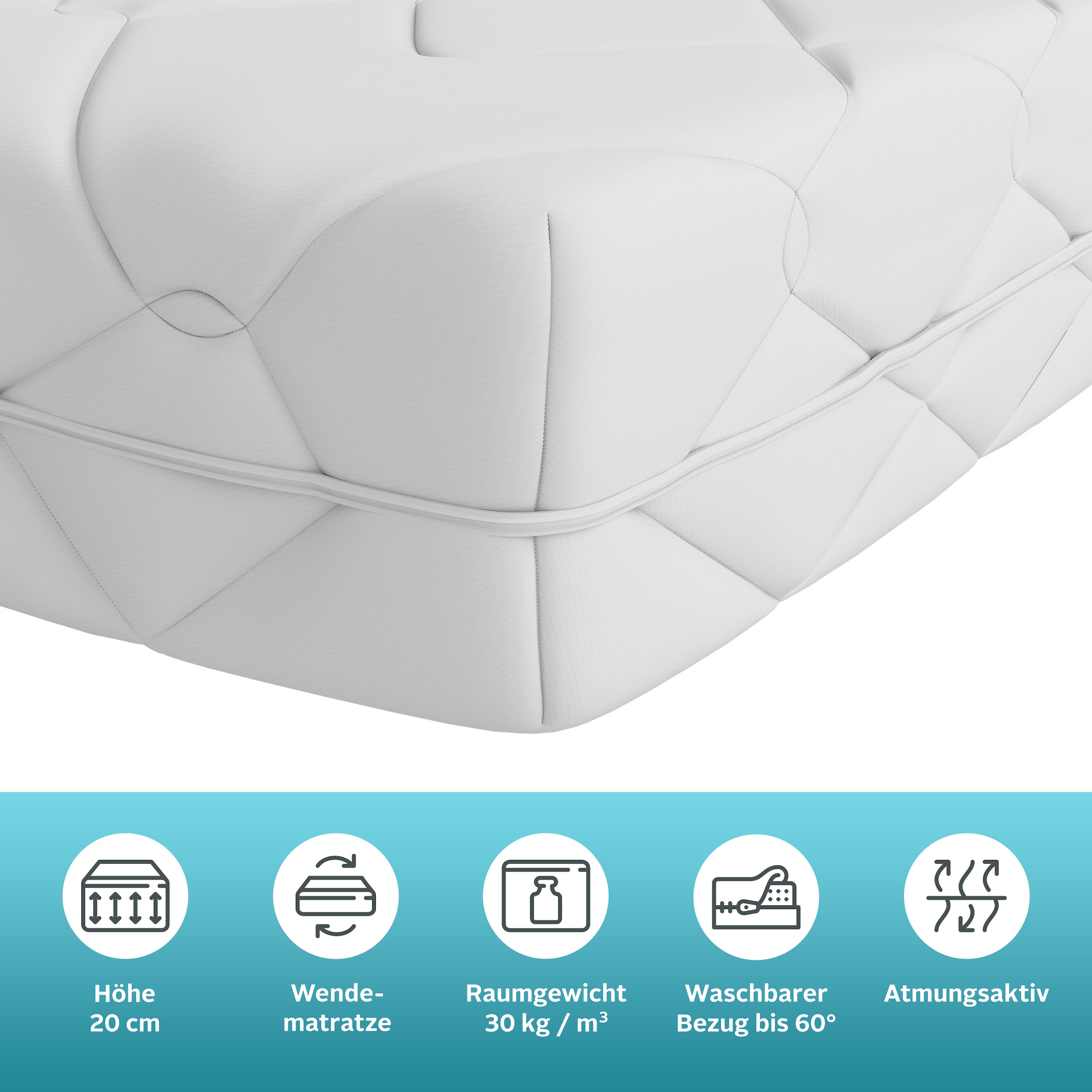OTTO home Komfortschaummatratze »Luxus 20, 7 Zonen Matratze 90x200 cm, 140x200 cm & weitere Größen« 20 cm hoch Raumgewicht: 30 kg/m³ 1-tlg., 1 Stk. tlg.