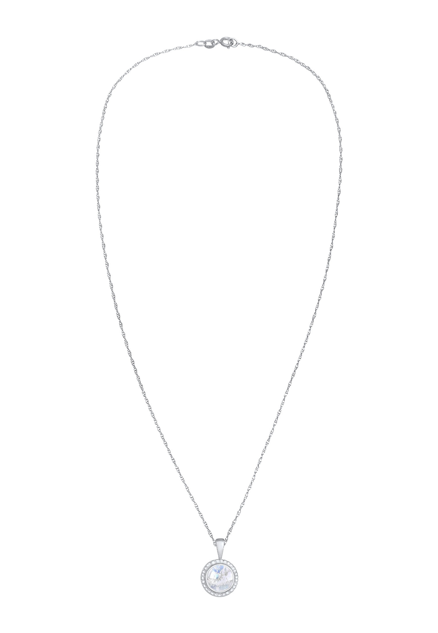 Nenalina Silberkette »Halskette Mondstein Boho Gedreht Basic 925 Silber«