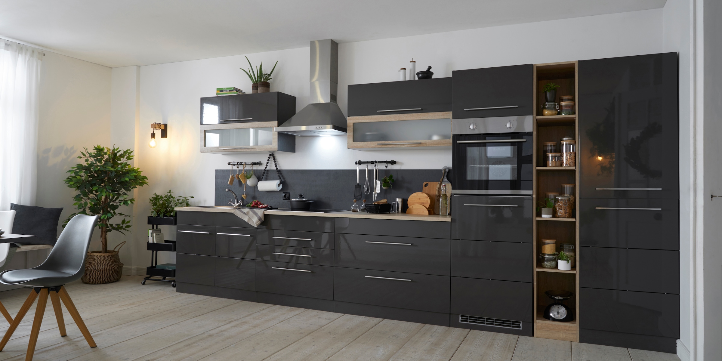 HELD MÖBEL Küchenzeile »Wien«, Breite 430 cm, wahlweise mit E-Geräten und Induktion