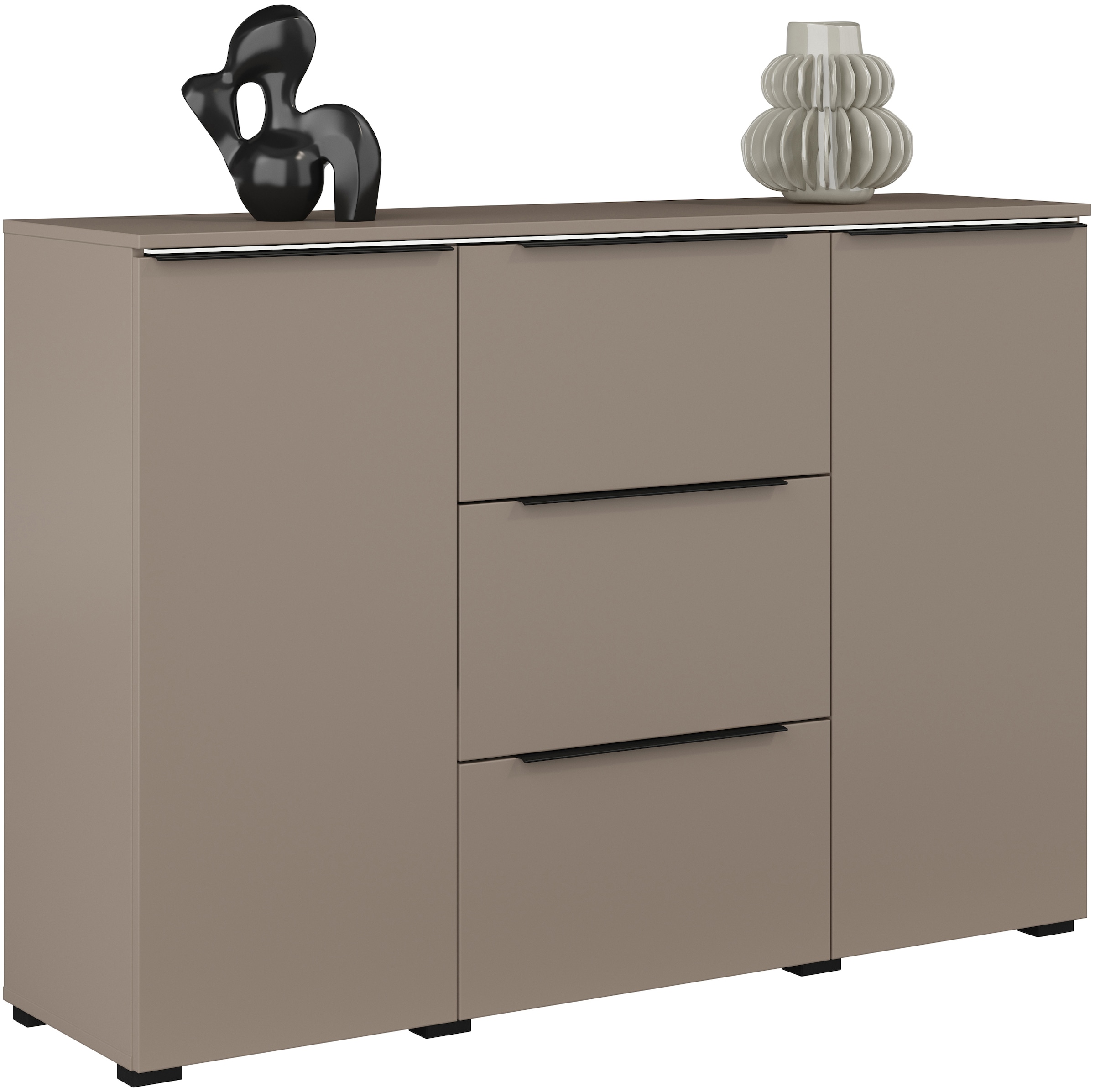 INOSIGN Sideboard »Tana, Breite 132 cm, moderne Kommode 3 SK,2 Trg«, Schubladenschrank,Anrichte mit viel Stauraum, Einlegeböden verstellbar