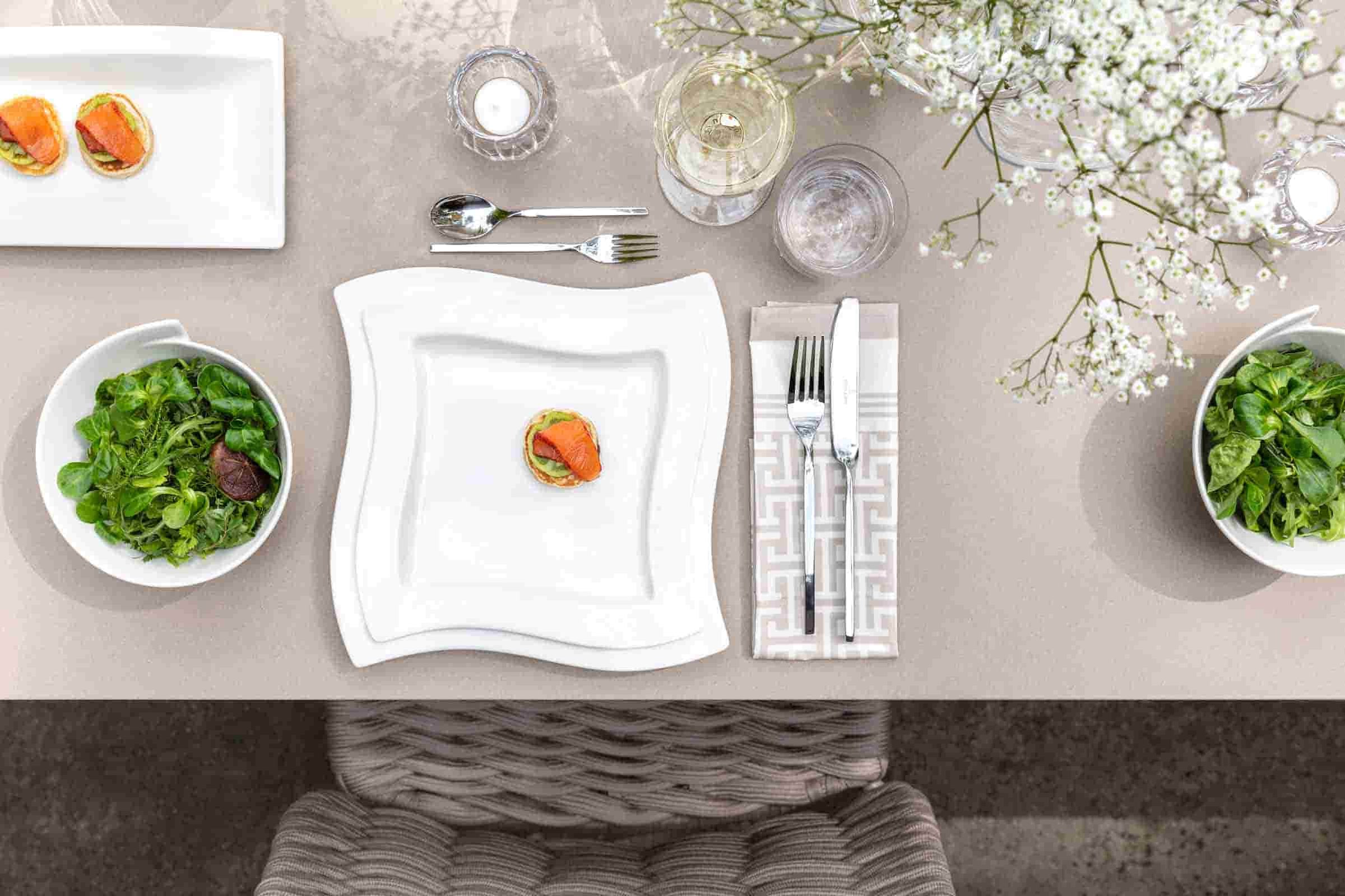 Villeroy & Boch Frühstücksteller »Frühstücksteller NewWave 24 x 24 cm 4er Set weiß«