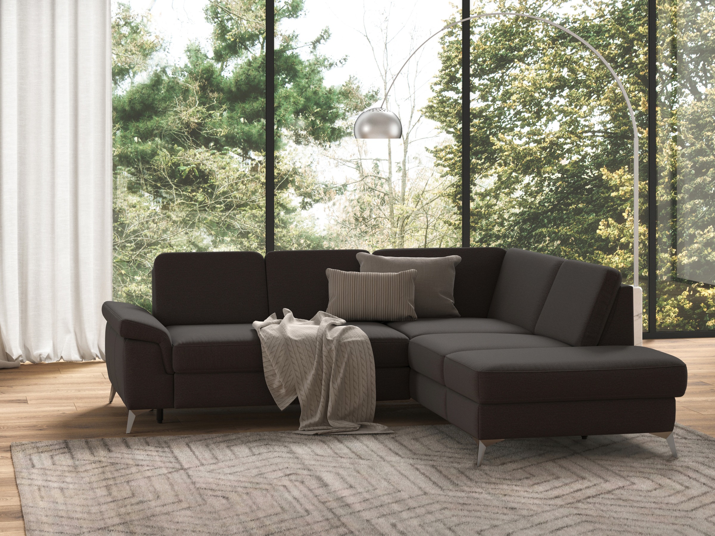 sit&more Ecksofa »Padua L-Form«, inklusive Sitztiefenverstellung, Armteilfunktion und Federkern