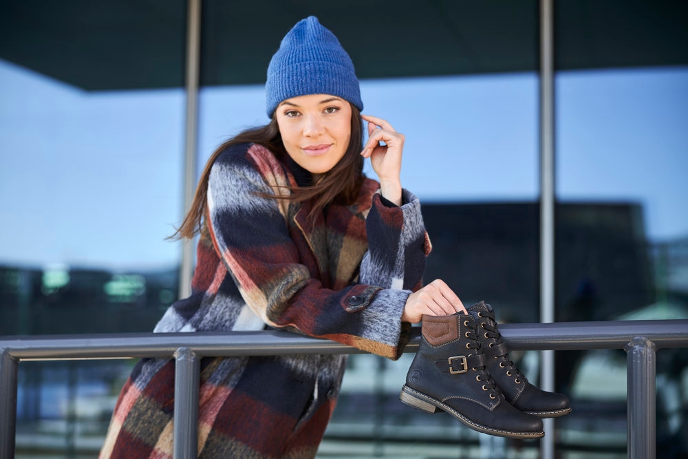 Rieker Schnürstiefelette  Schnürboots, Stiefelette, Blockabsatz, mit gepolstertem Schaftrand