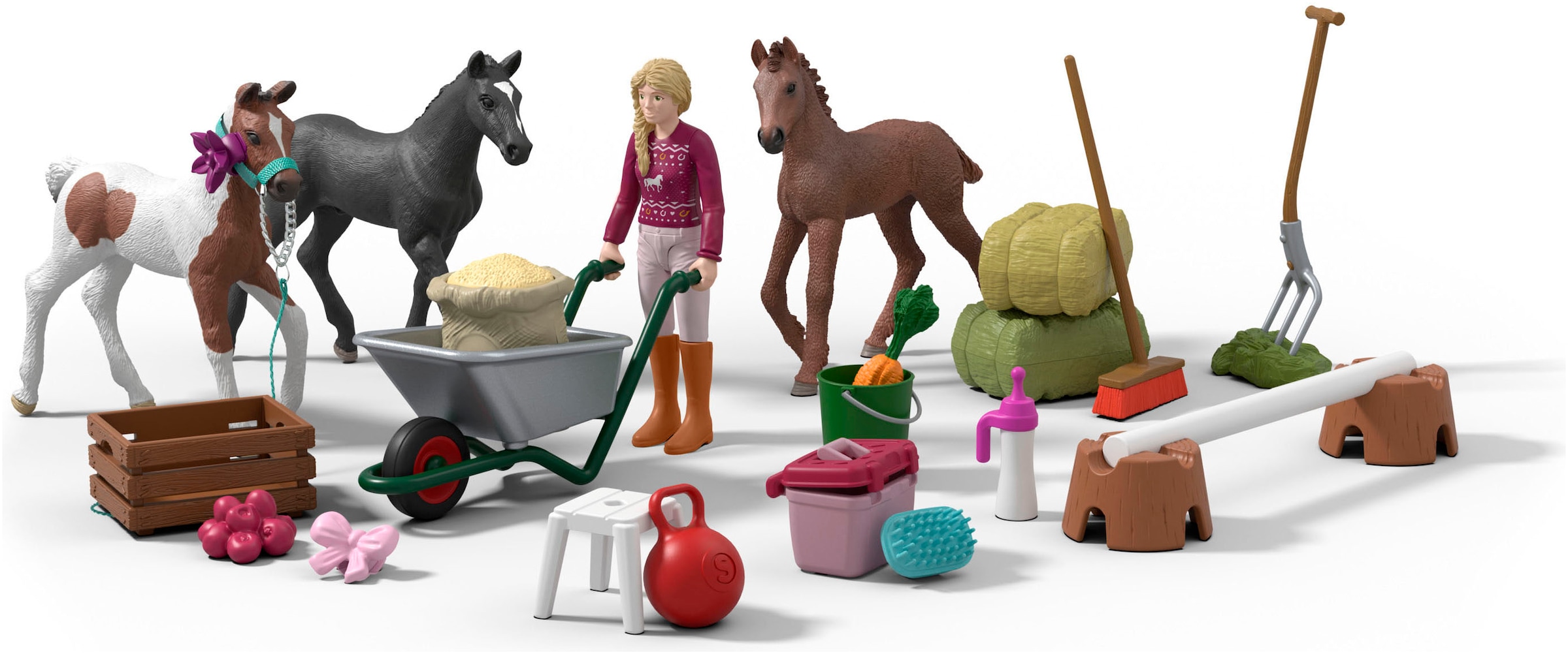 Schleich® Spielzeug-Adventskalender »HORSE CLUB, Horse Club 2025 - Weihnachtswunder Fohlenaufzucht (99178)«, ab 4 Jahren