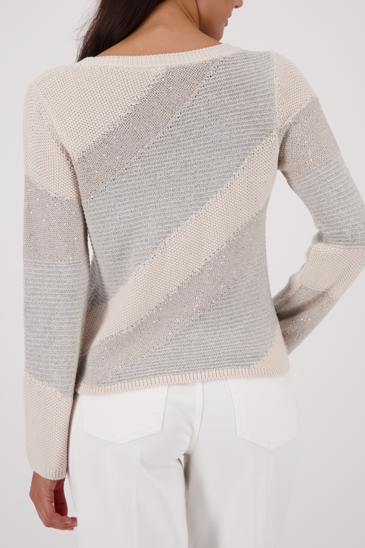 Monari Strickpullover »Pullover Materialmix« Regular fit mit Glanzdetails