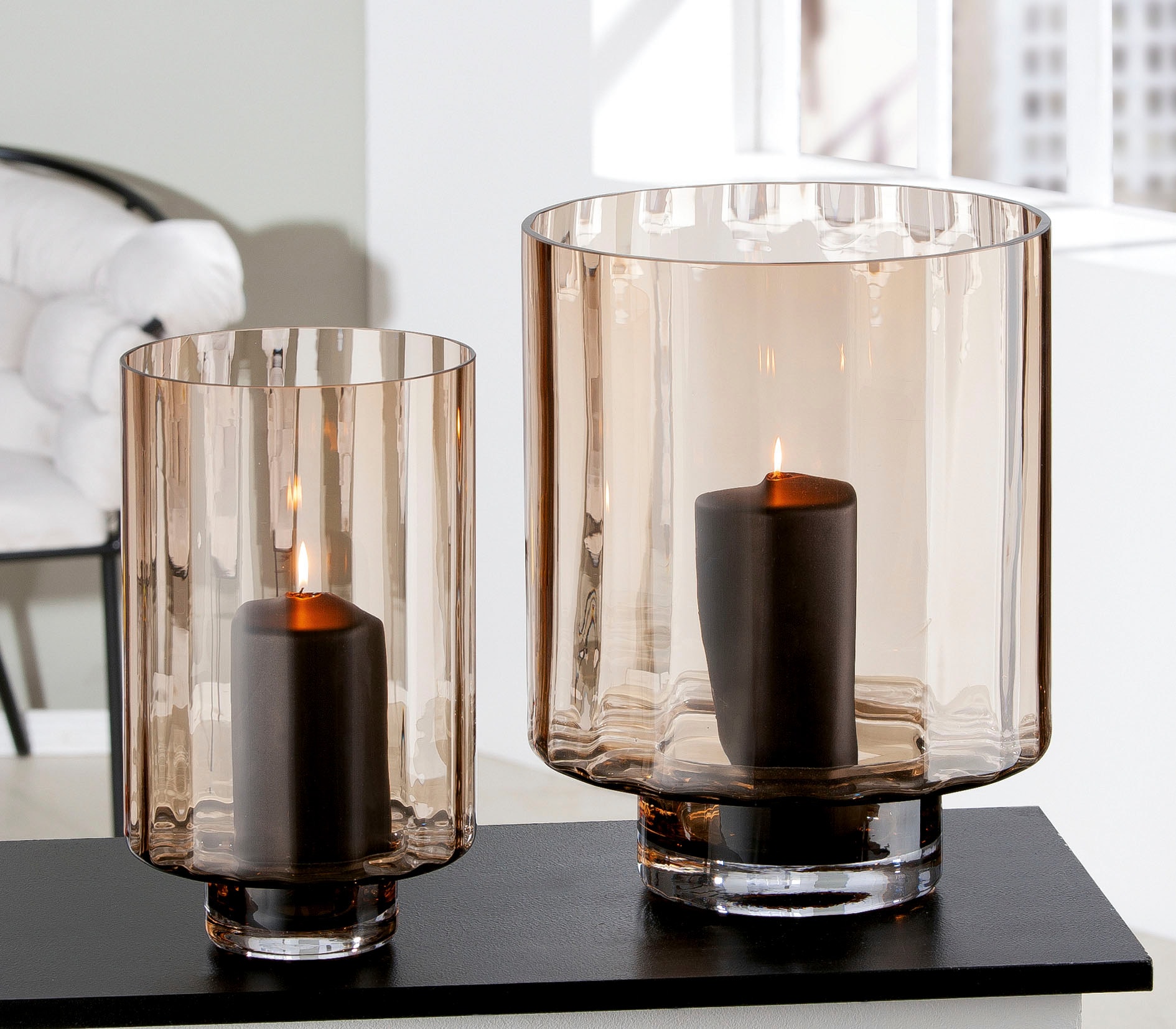GILDE Windlicht »Novus«, Jahren St.), Kerzenhalter online | mit Garantie 3 XXL Glas kaufen (1 aus
