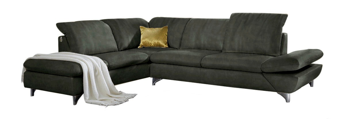 W.SCHILLIG Ecksofa »Taoo, elegant und zeitlos, bequem, L-Form, Breite 296cm« mit Sitziefenverstellung & Kopfteilverstellung