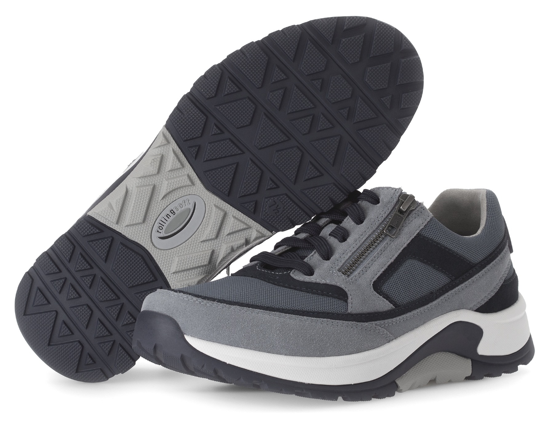 Gabor Rollingsoft Keilsneaker, Schnürschuh, Halbschuh, Freizeitschuh, Außenreißverschluss, G-Weite