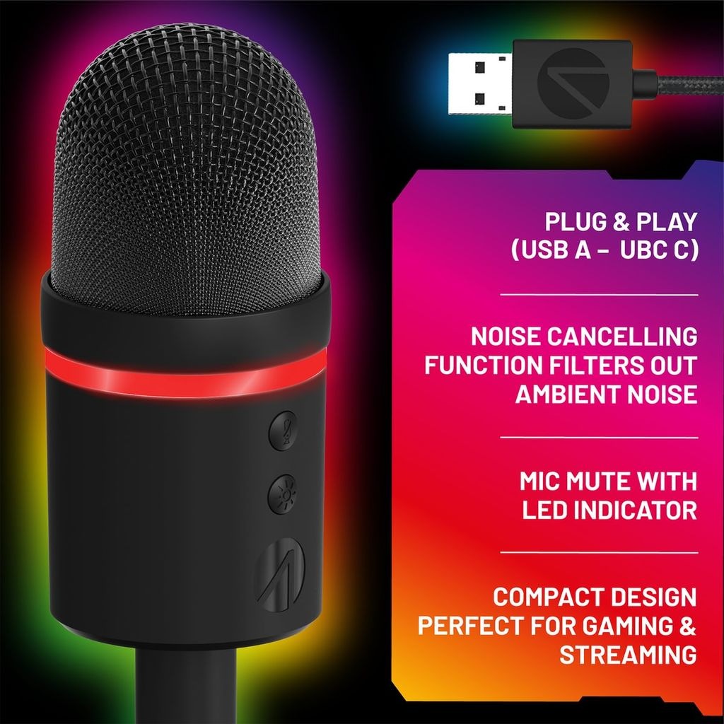 Stealth Streaming-Mikrofon »Streaming Mikrofon mit LED Beleuchtung«